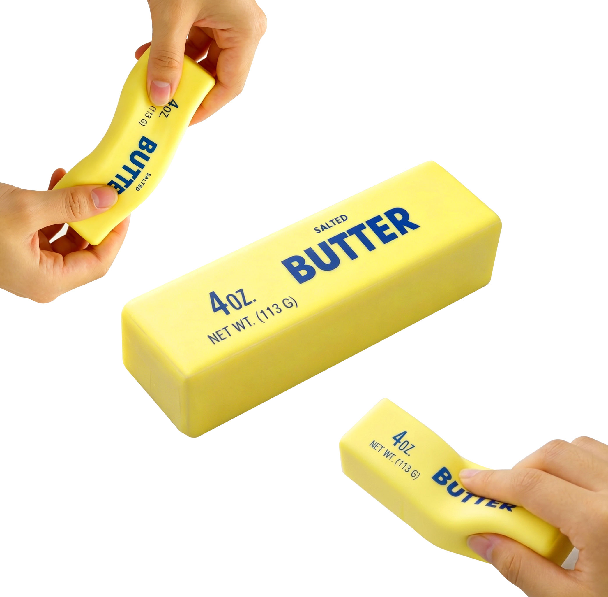 2Pcs Cute Butter Squeeze Stress Balls Slow Rebound Realistic Butter Stick Soft Squeeze Toy for Anxiety Relief Funny Gift