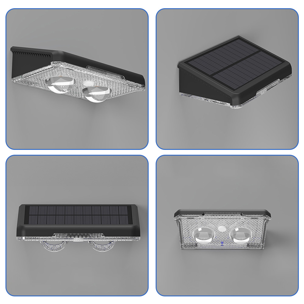 6 Pack Solar Retro Wall Lamps RGB LED Solar Wall Lights Deck Lamp For Courtyard Fence Home Garden Landscape Decorative Lighting