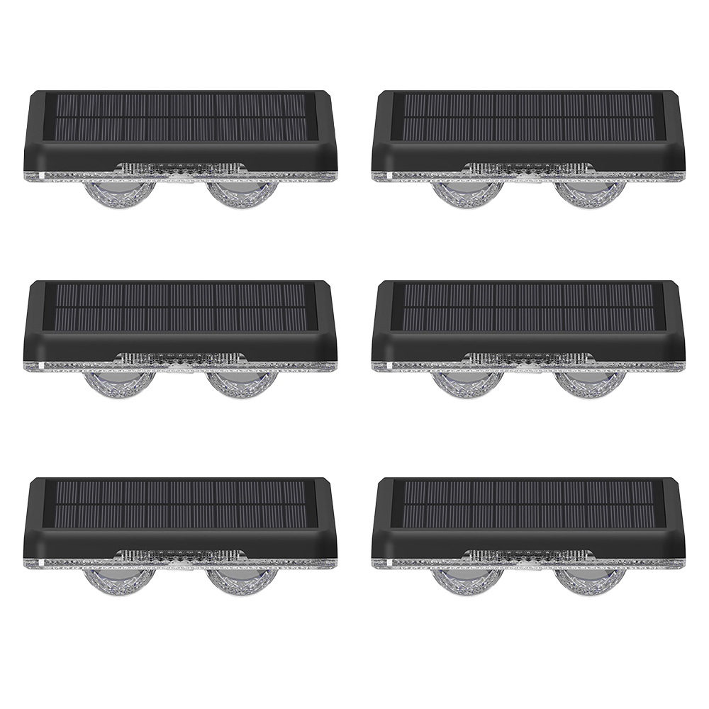 6 Pack Solar Retro Wall Lamps RGB LED Solar Wall Lights Deck Lamp For Courtyard Fence Home Garden Landscape Decorative Lighting