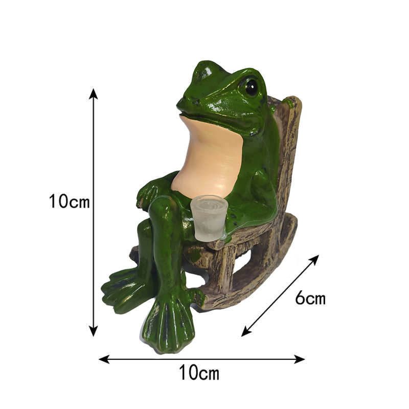 Solar Frog Light Outdoor Waterproof Resin Decorative Garden Lamp for Yard Courtyard Park Pathway Landscape Lighting Decor