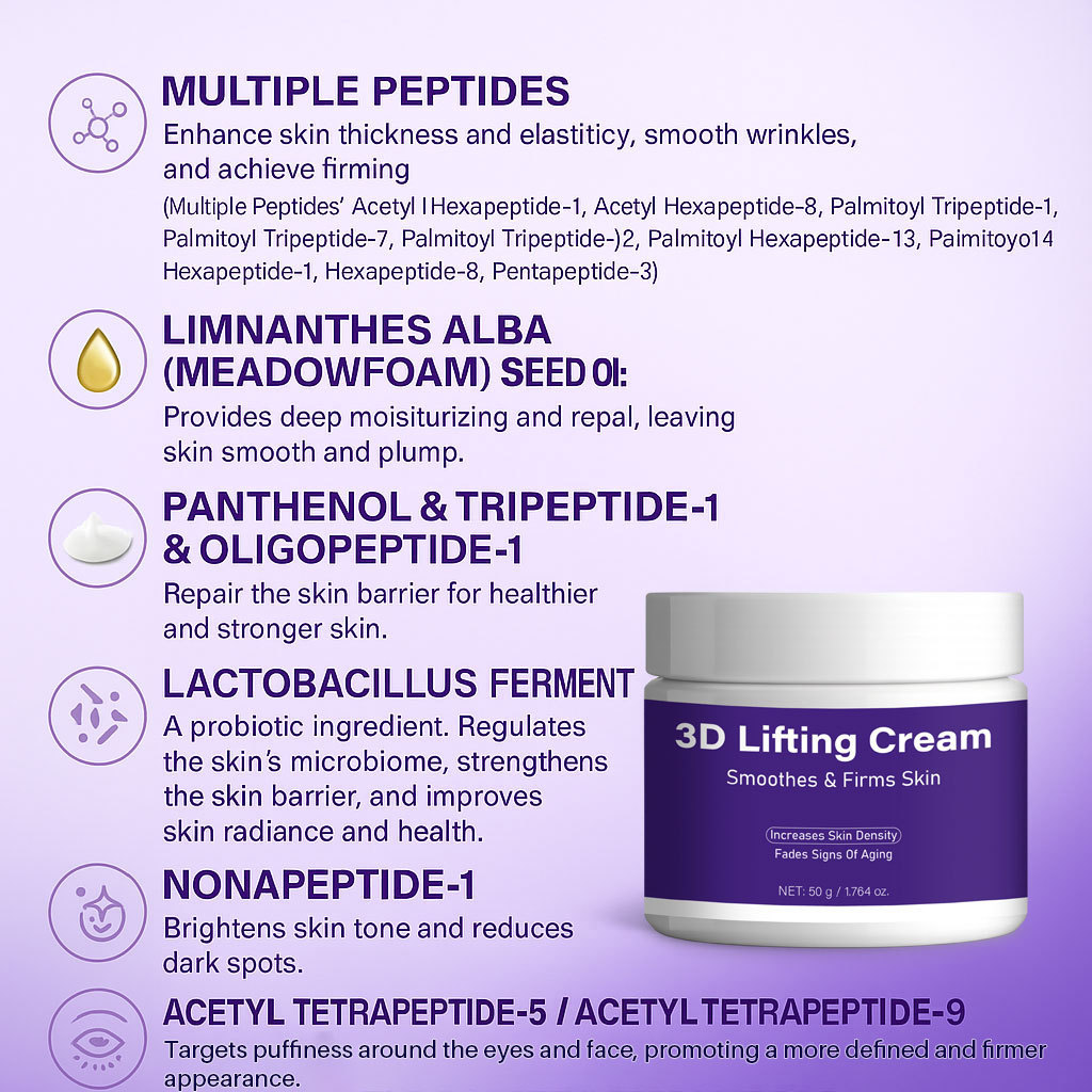 3D Lifting Cream For Face Firming Contouring And Shaping Skin Tightening And Anti Gravity Moisturizer 50g