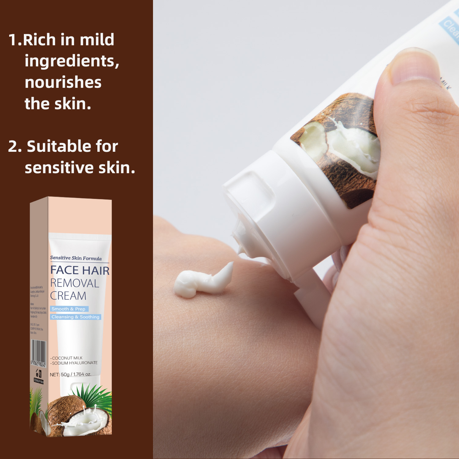 Facial Hair Removal Cream Gentle Smoothing Fine Hair Reducing For Daily At Home Grooming Care
