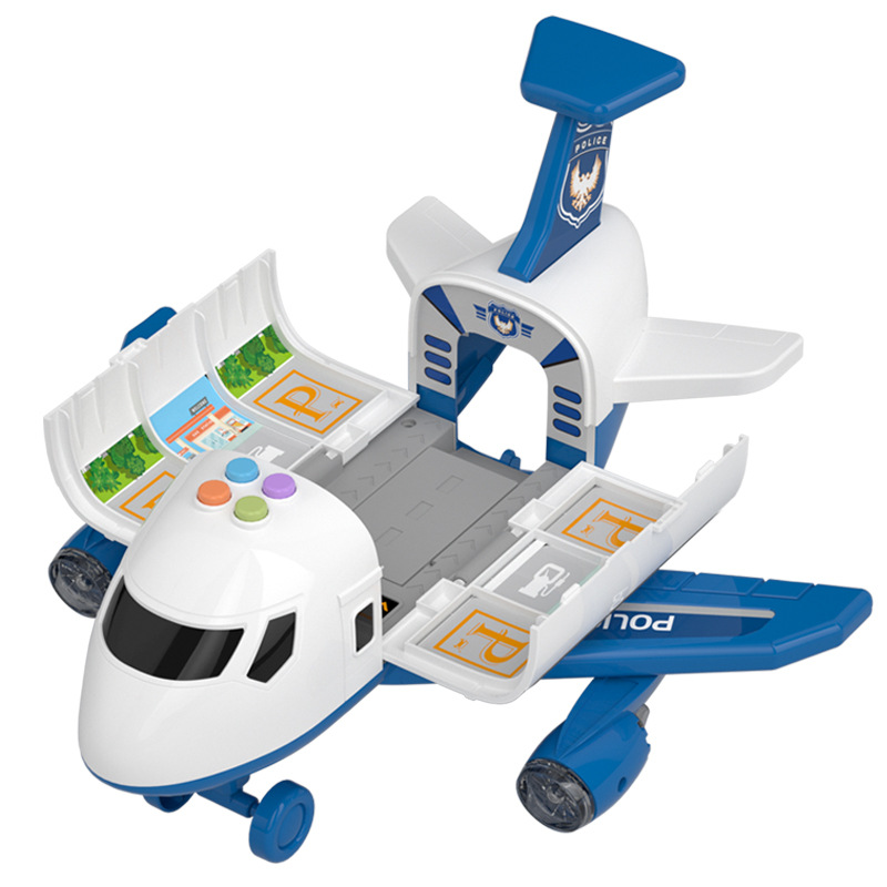 (police 491) New Aircraft Simulation Track Inertia Toy Airplane with Lights Music Large Size Passenger Plane Kids Airliner Toy Car Gifts