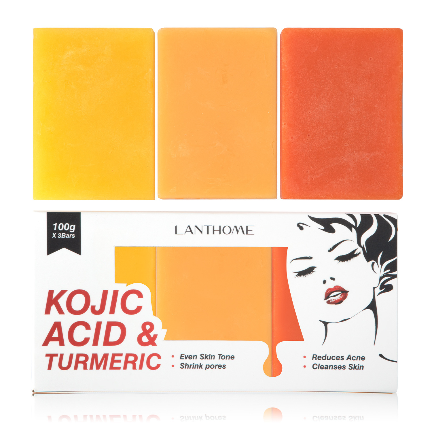 Kojic Acid Soap Set 3 Bars Deep Cleansing Exfoliating For Face And Body Daily Skincare Routine Natural Handmade 100g Each
