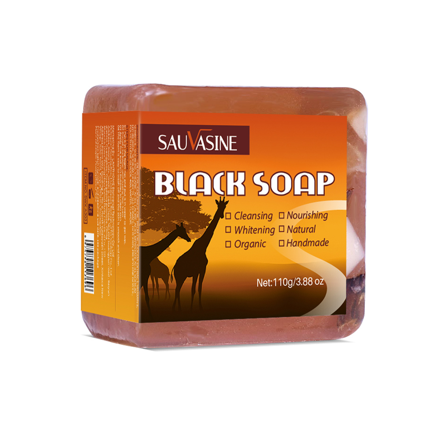 African Black Soap Deep Cleansing Body Wash Handmade Essential Oil Soap For Daily Bath And Shower 110g