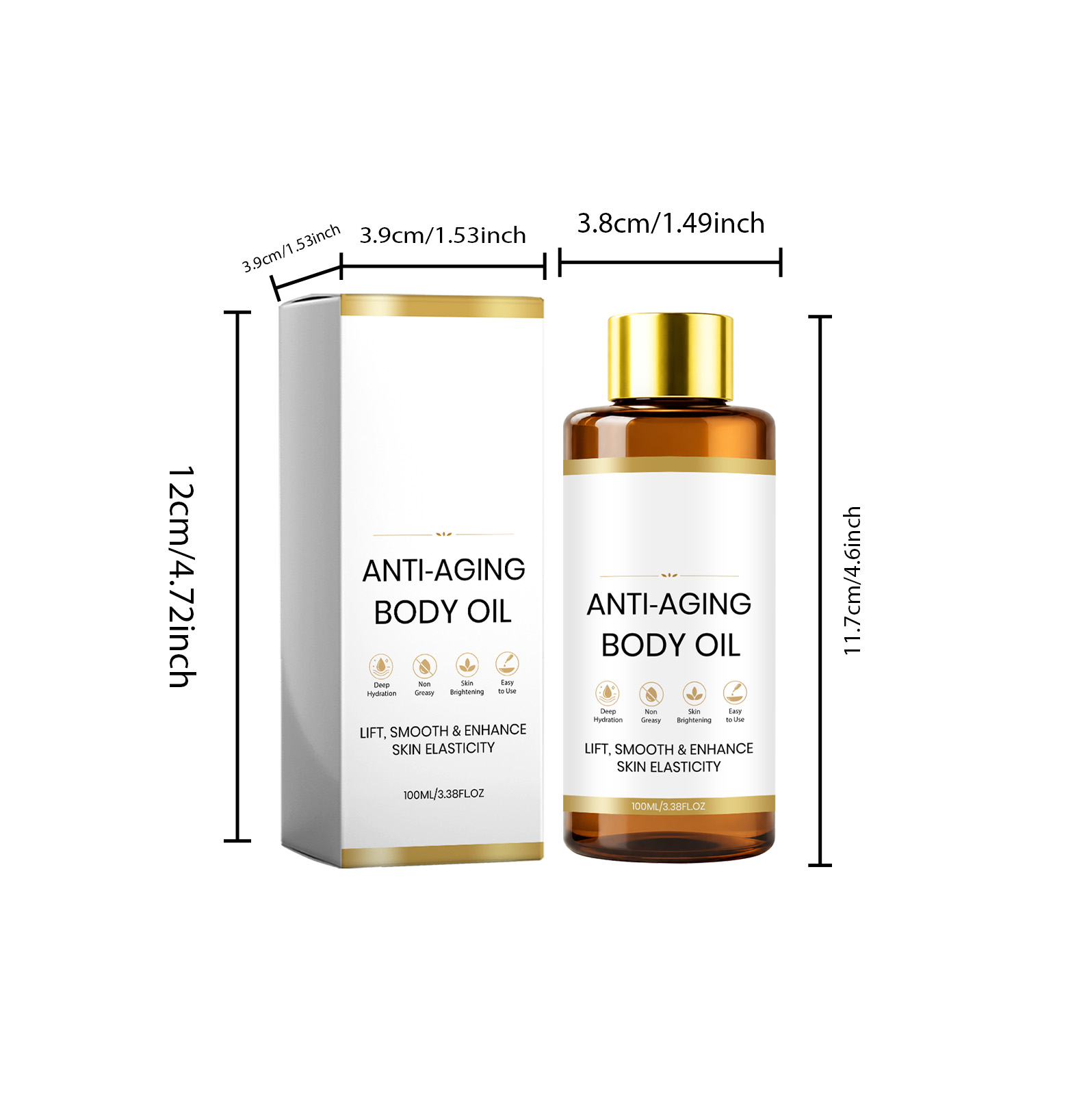 Revitalizing Body Essential Oil Deep Moisturizing Soften Even Bright Light Smooth Easy Spread Skin Body Care