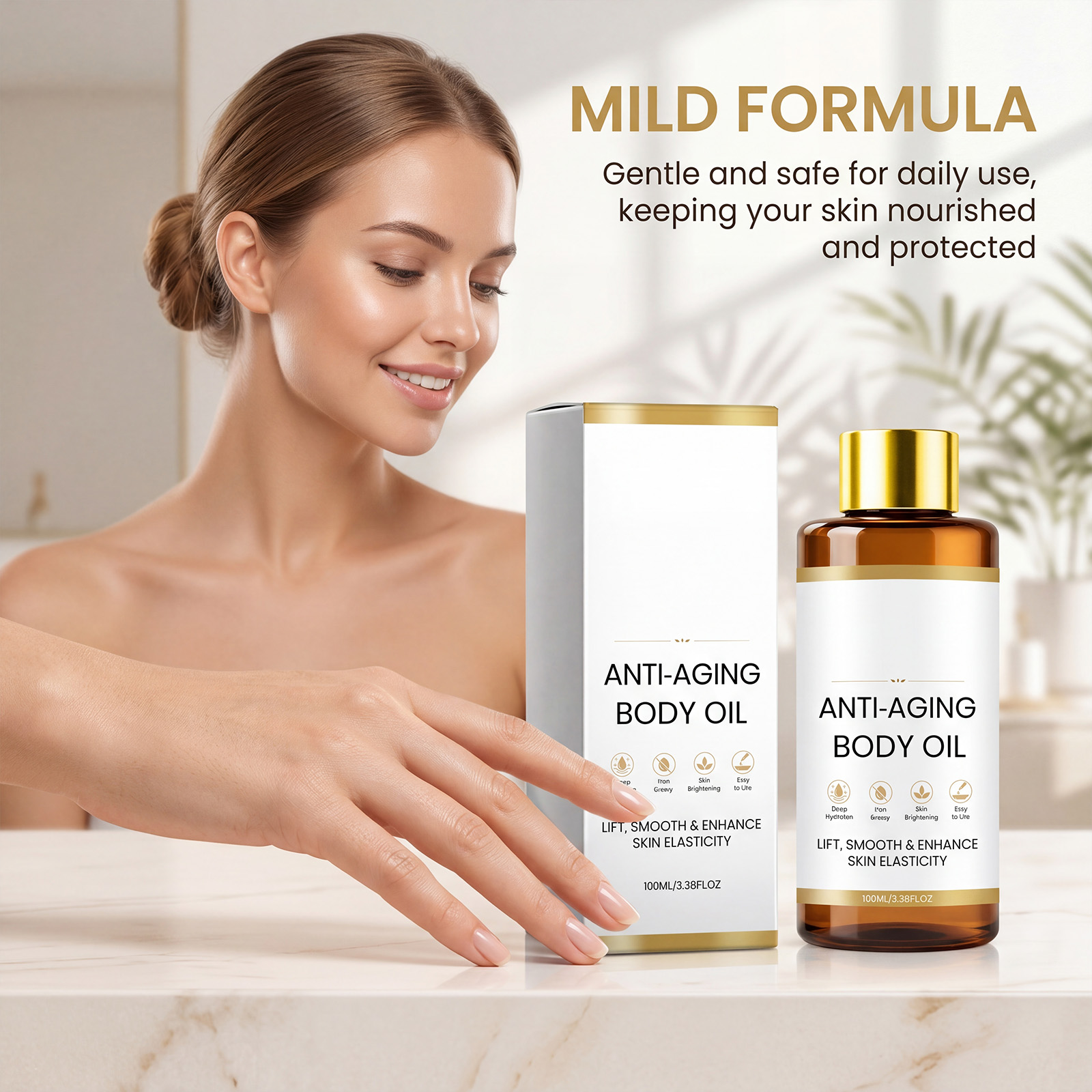 Revitalizing Body Essential Oil Deep Moisturizing Soften Even Bright Light Smooth Easy Spread Skin Body Care