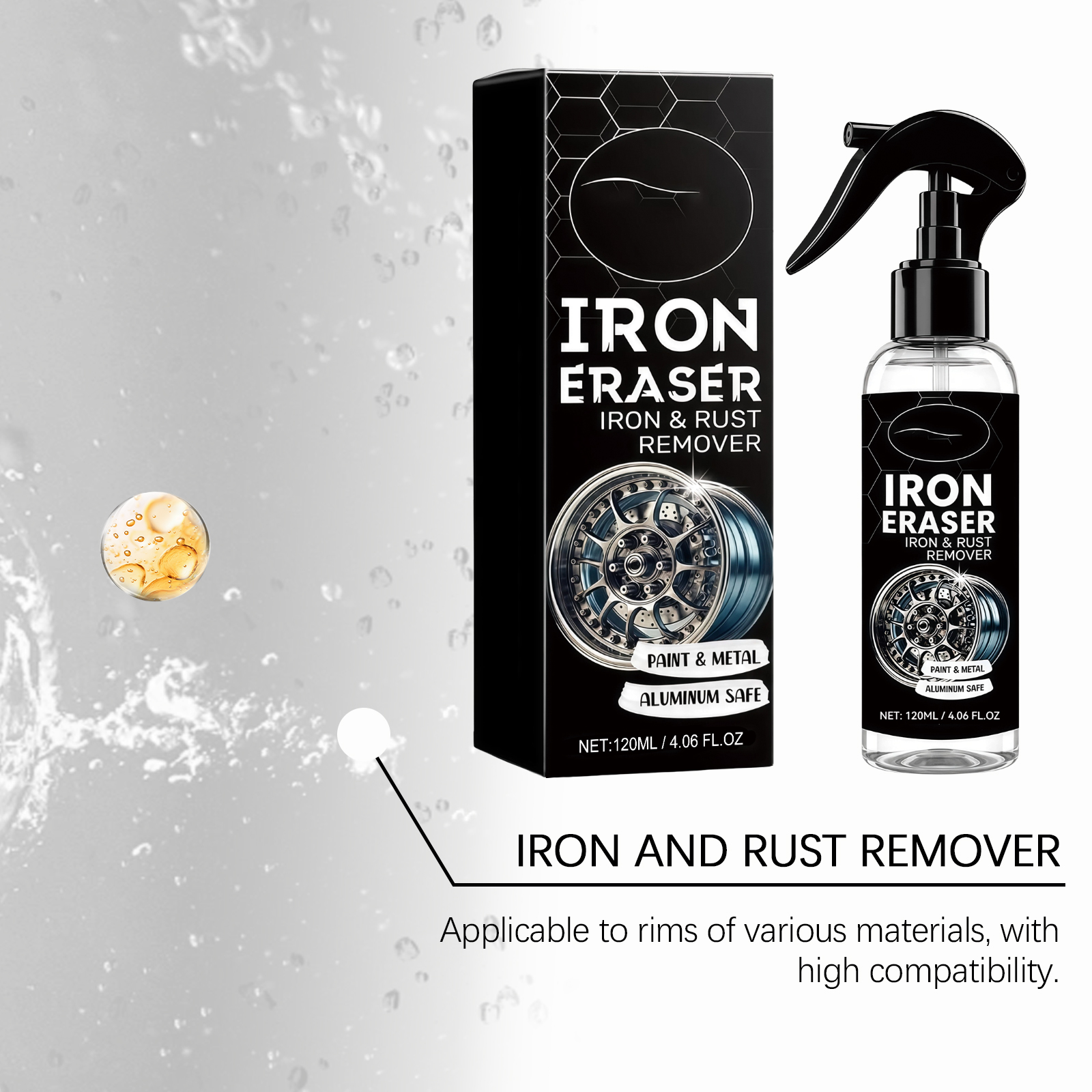 Car Rust Cleaner Mild Clean Car Body Tire Oxidation Rust Stain Daily Auto Rust Clean Spray