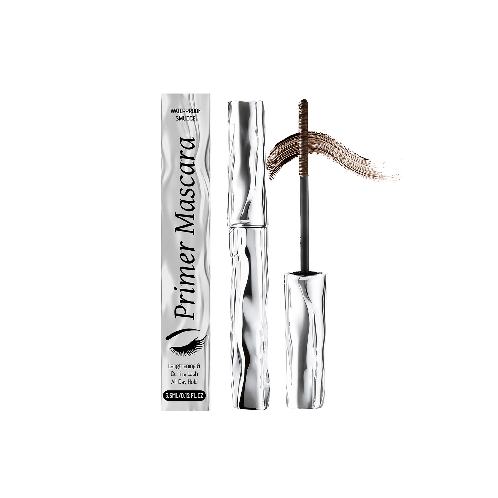 (Black) Length Curling Primer Mascara Black Separated Clump Free Long Lasting Waterproof Easy Brushing Eye Makeup Cosmetic