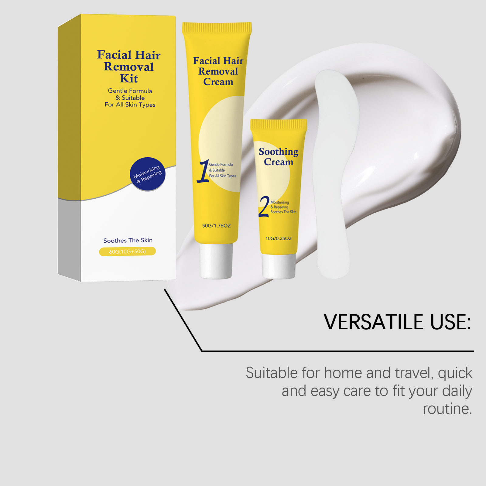 Facial Hair Removal Kit Mild Gentle Soft Easy To Operate Remove Lip Fine Hairs Fit Daily Face Care