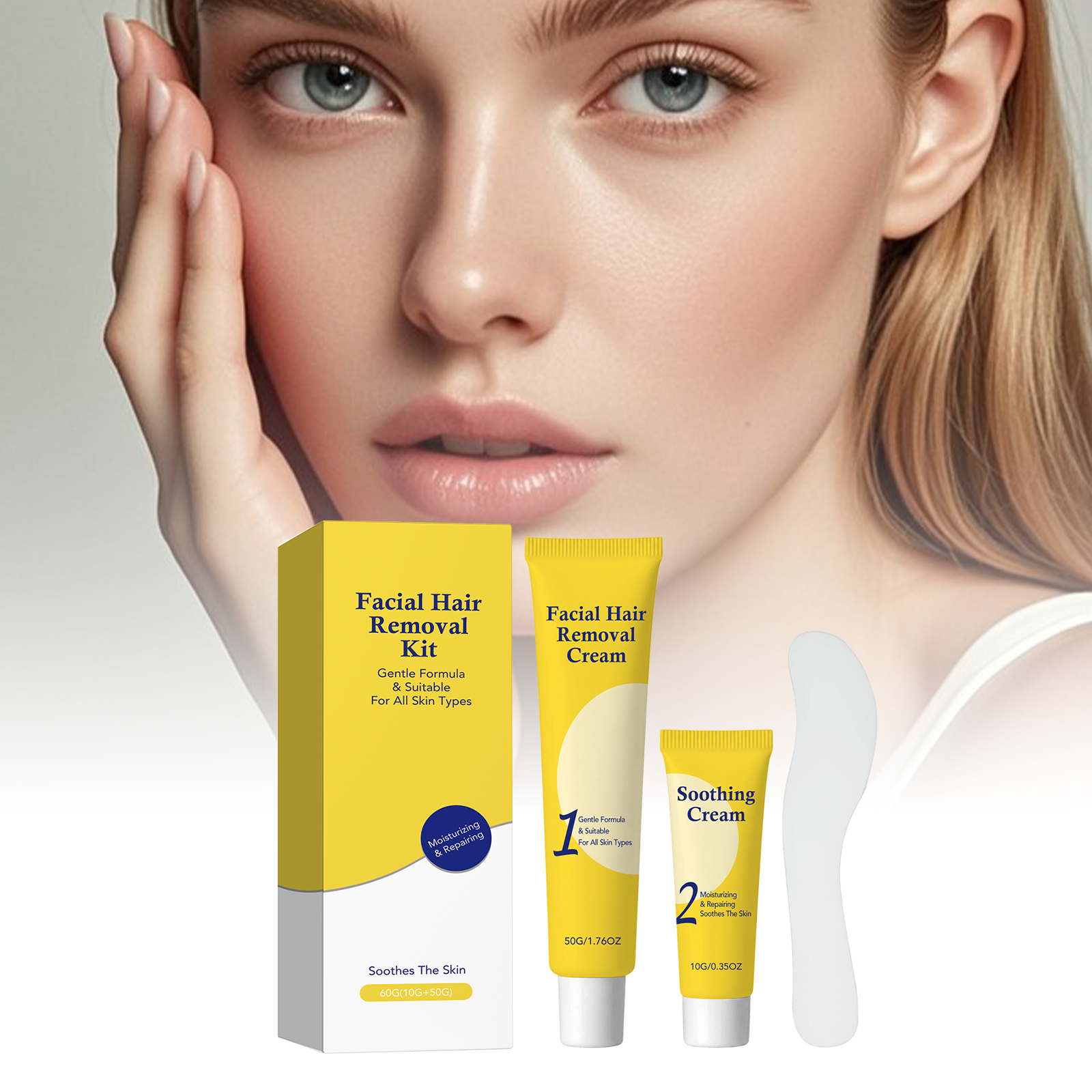 Facial Hair Removal Kit Mild Gentle Soft Easy To Operate Remove Lip Fine Hairs Fit Daily Face Care