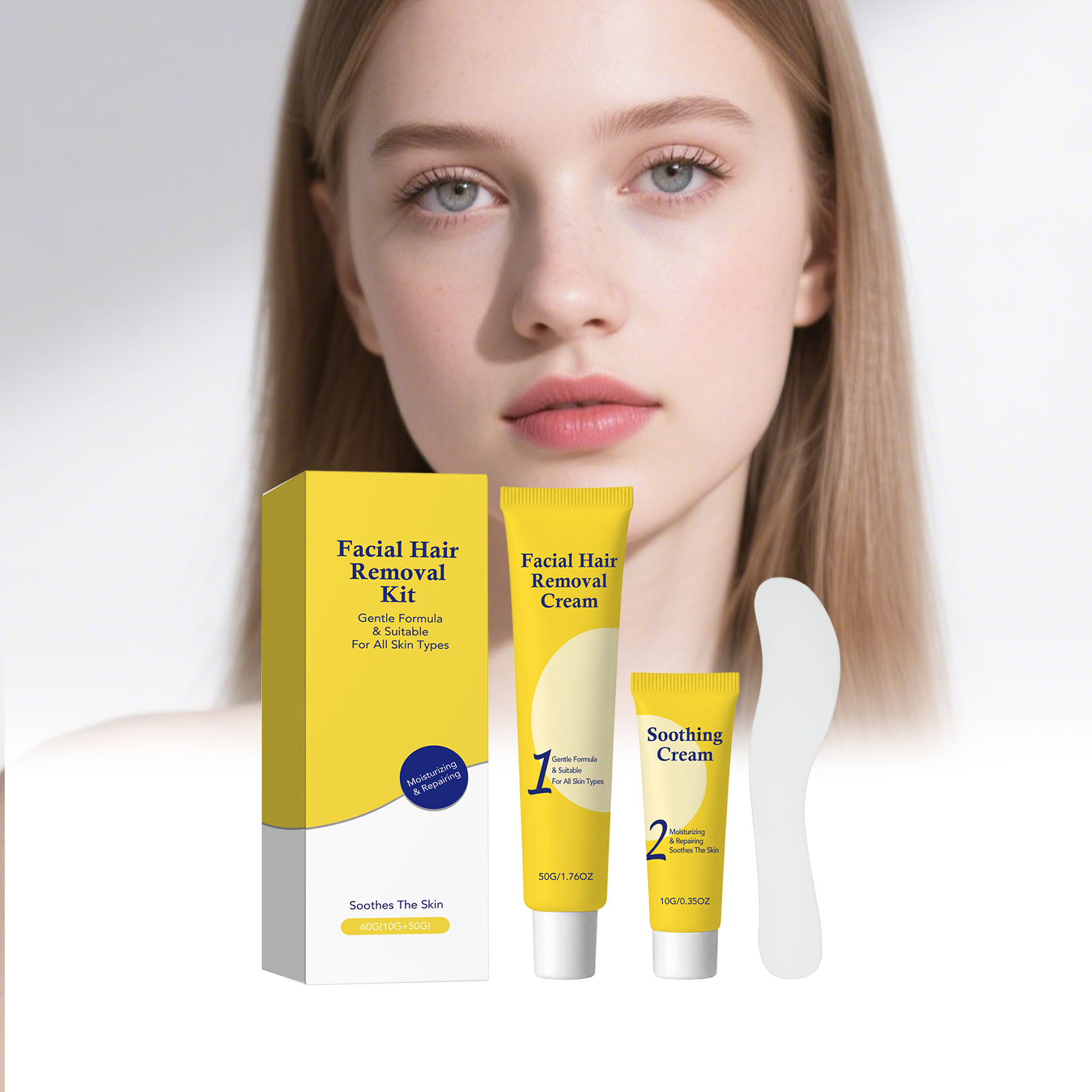 Facial Hair Removal Kit Mild Gentle Soft Easy To Operate Remove Lip Fine Hairs Fit Daily Face Care