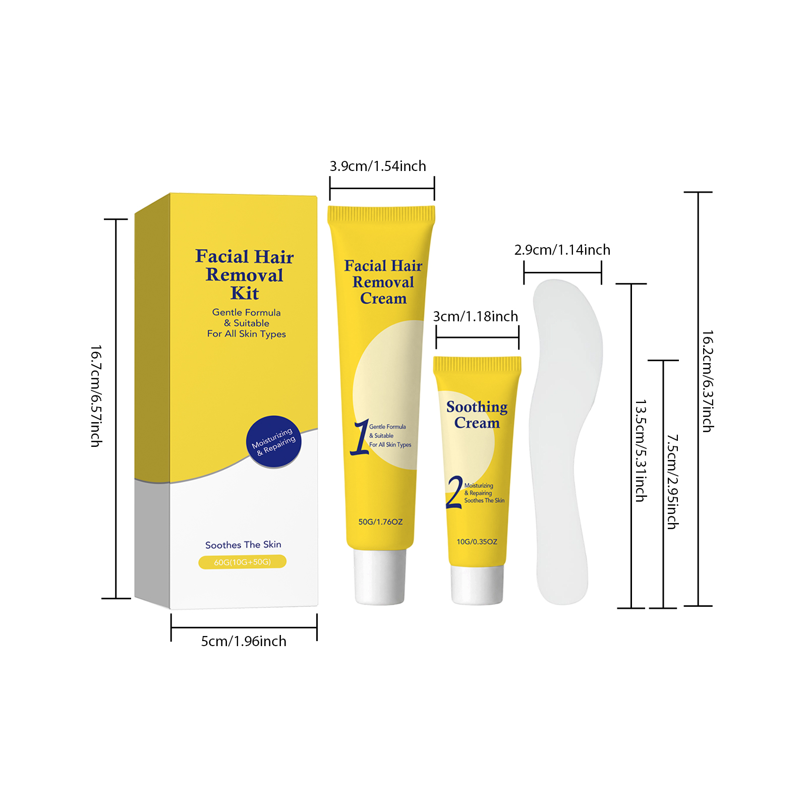 Facial Hair Removal Kit Mild Gentle Soft Easy To Operate Remove Lip Fine Hairs Fit Daily Face Care