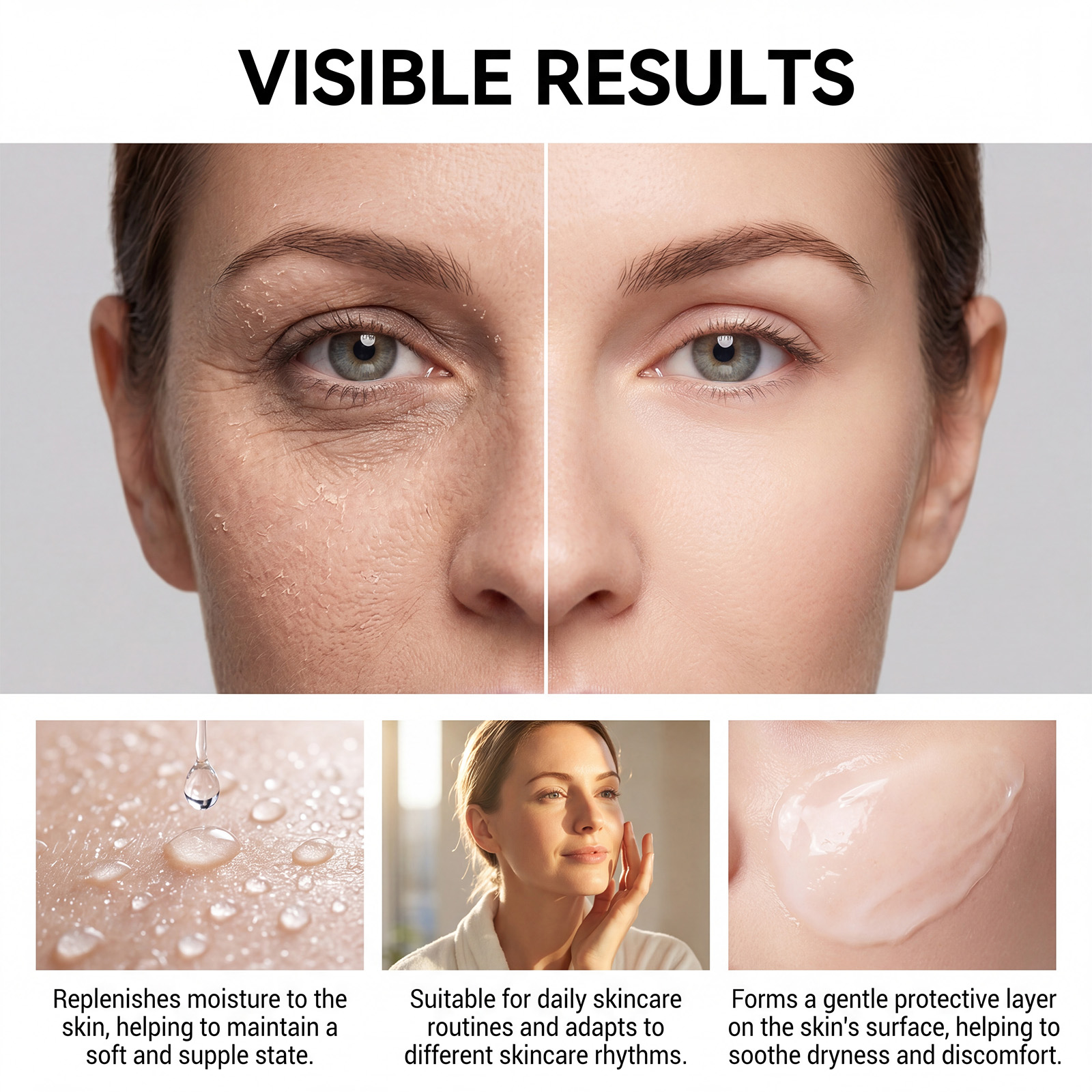 Eye Essence Cream Elastic Hydrating Moisturizing Mild Smooth Comfortable Massage Skin Care Around Eyes