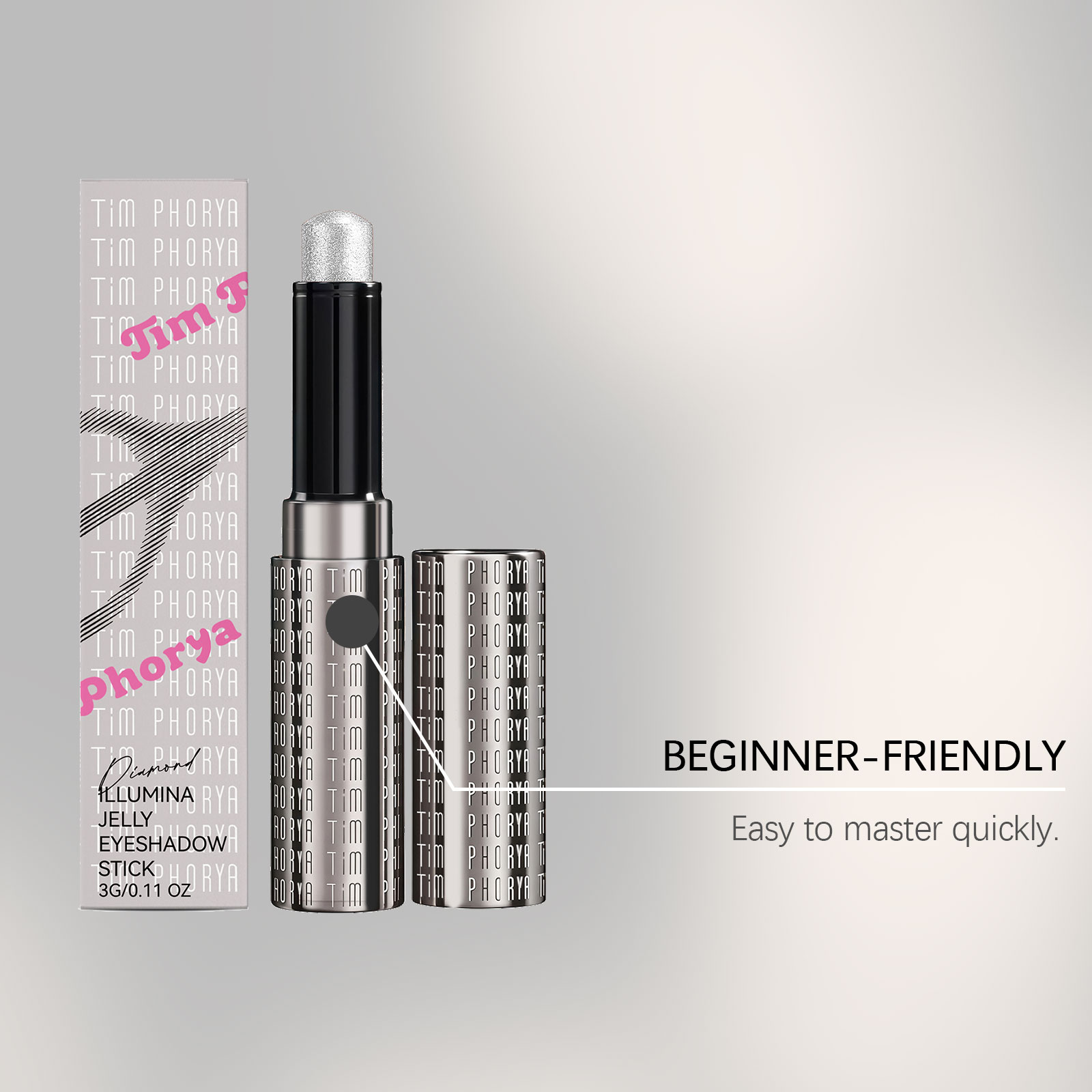 (Rose Pink) Bright Jelly Eyeshadow Stick Pearlescent Ivory Clear Watery Shimmer Multi Shades Daily Date Face Highlight