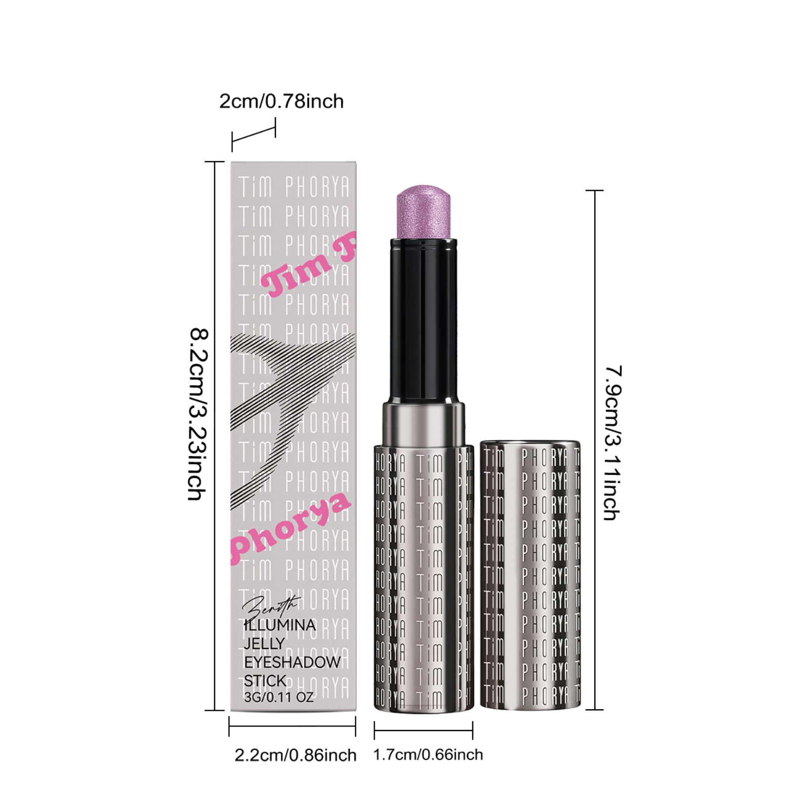 (Rose Pink) Bright Jelly Eyeshadow Stick Pearlescent Ivory Clear Watery Shimmer Multi Shades Daily Date Face Highlight