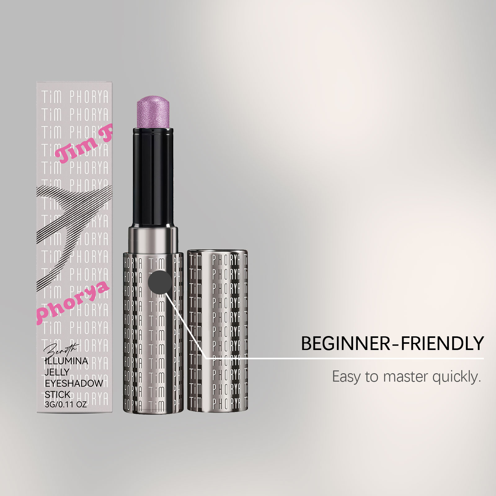 (Rose Pink) Bright Jelly Eyeshadow Stick Pearlescent Ivory Clear Watery Shimmer Multi Shades Daily Date Face Highlight