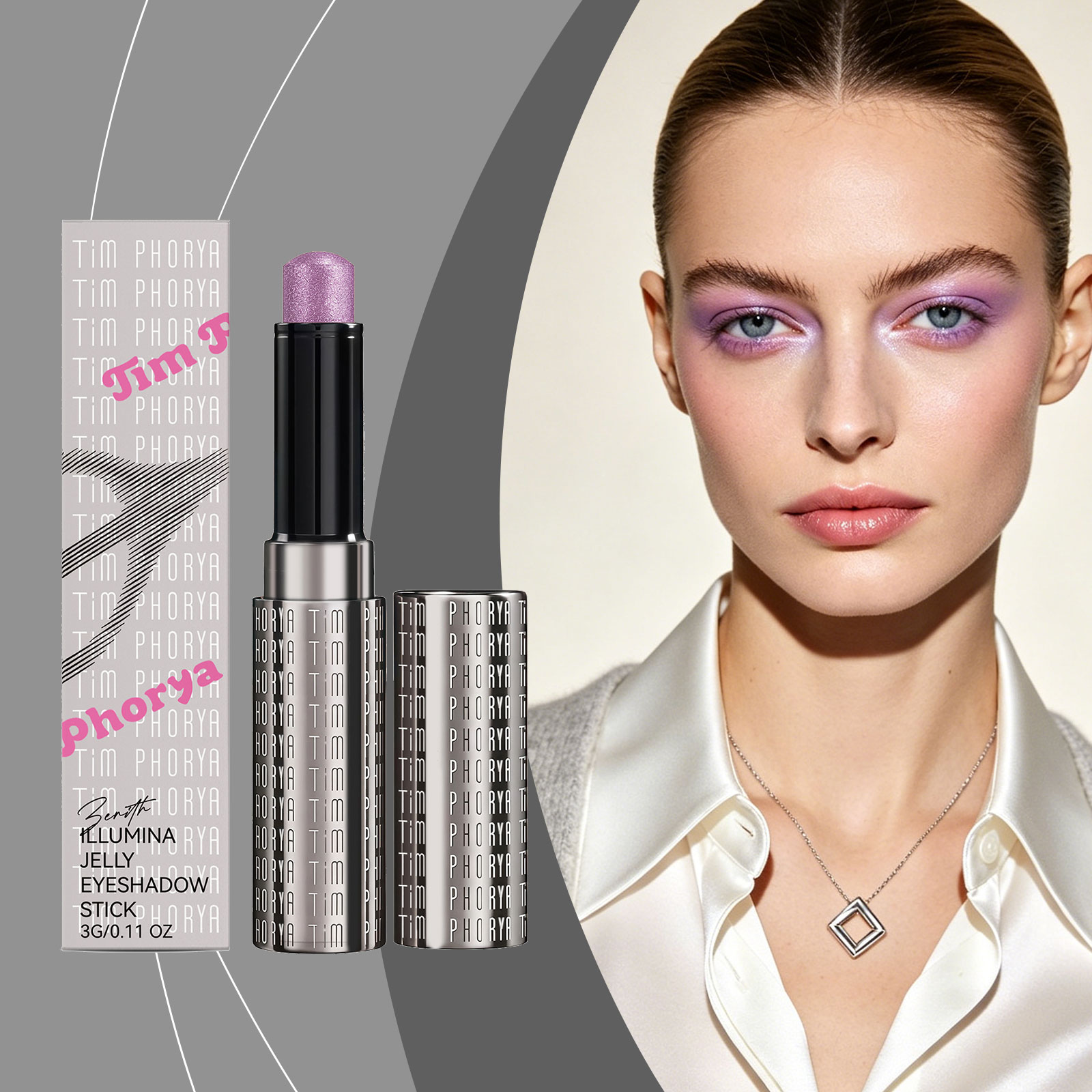 (Rose Pink) Bright Jelly Eyeshadow Stick Pearlescent Ivory Clear Watery Shimmer Multi Shades Daily Date Face Highlight
