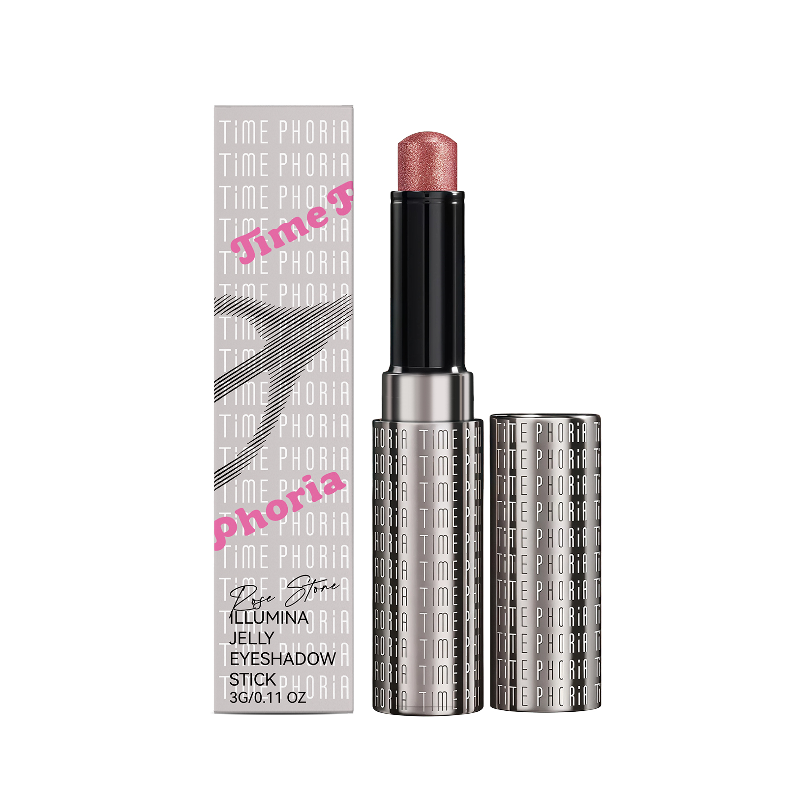 (Rose Pink) Bright Jelly Eyeshadow Stick Pearlescent Ivory Clear Watery Shimmer Multi Shades Daily Date Face Highlight
