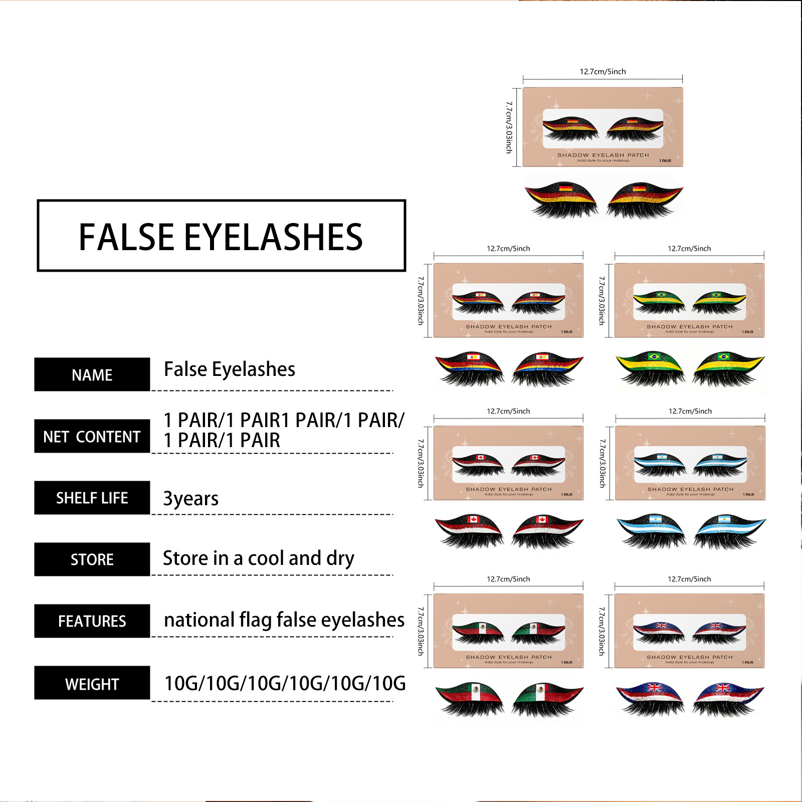 Argentina Flag False Eyelashes Daily Wear Soft Lightweight Match Watching Party Atmosphere Gentle Cosmetic Accessory