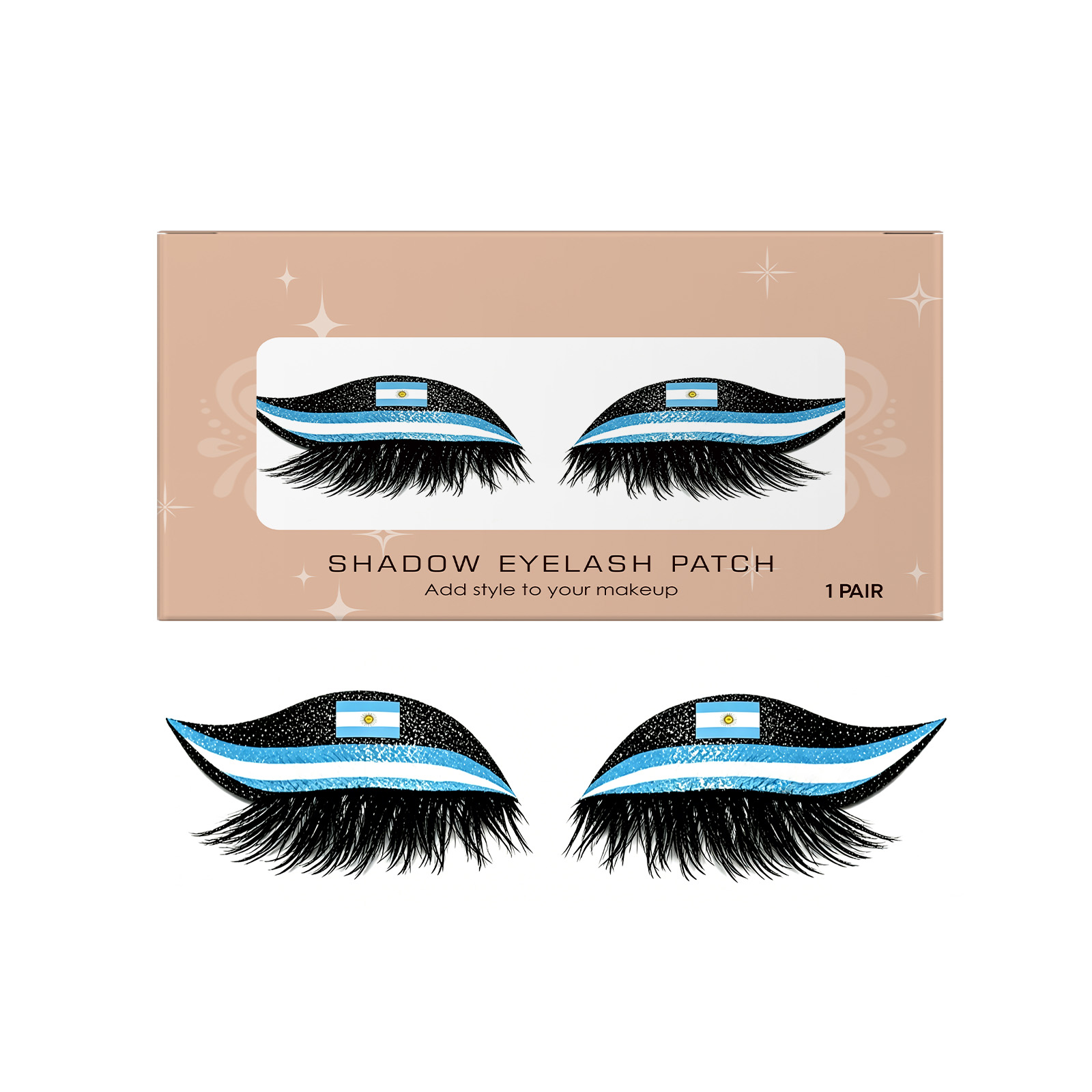 Argentina Flag False Eyelashes Daily Wear Soft Lightweight Match Watching Party Atmosphere Gentle Cosmetic Accessory