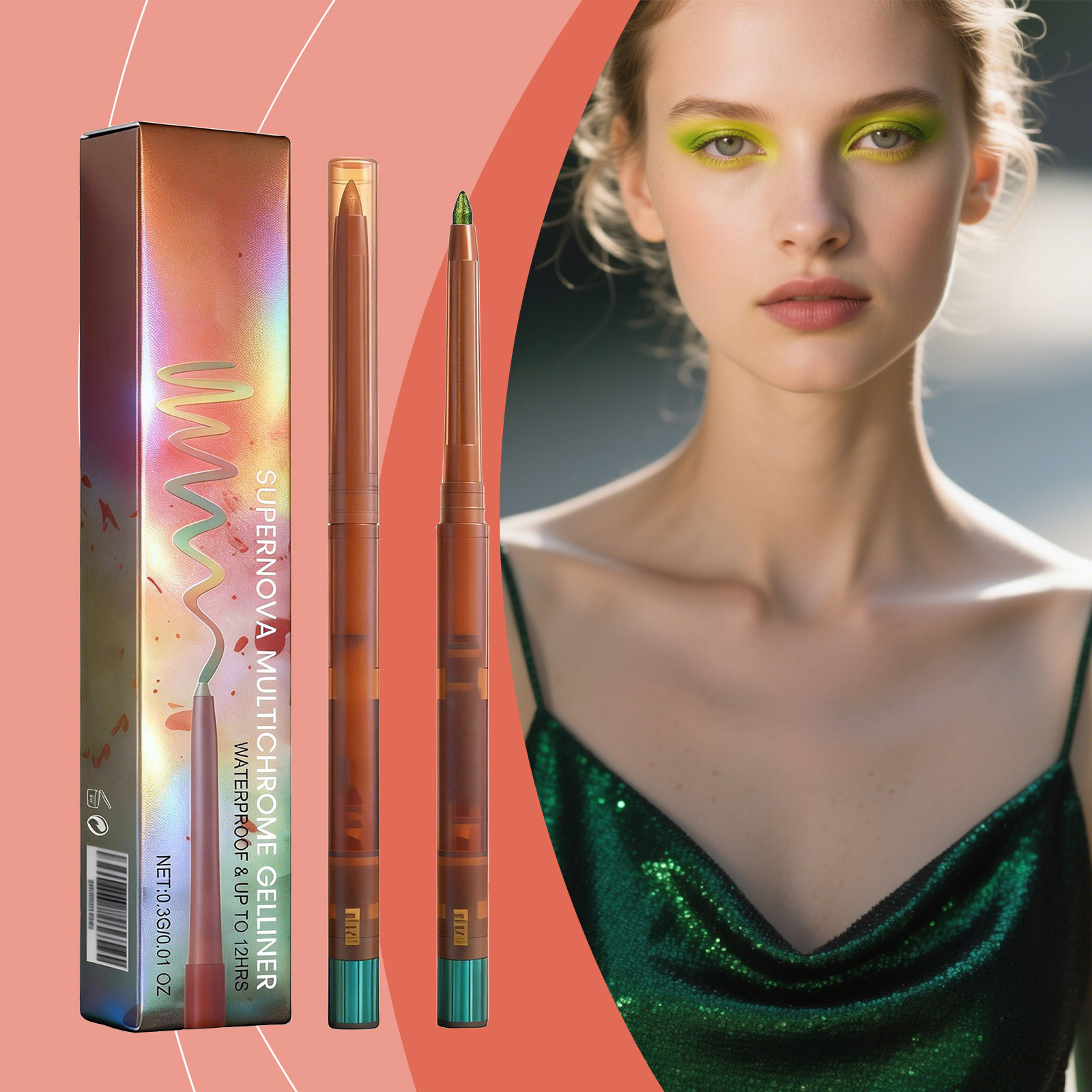 (03) Light Changing Eyeliner Gel Pen Unique Eye Makeup Style Smooth Lines Non Caking Non Fading Color Shimmer Cosmetics