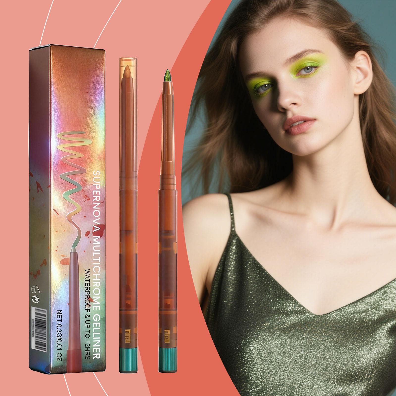 (03) Light Changing Eyeliner Gel Pen Unique Eye Makeup Style Smooth Lines Non Caking Non Fading Color Shimmer Cosmetics
