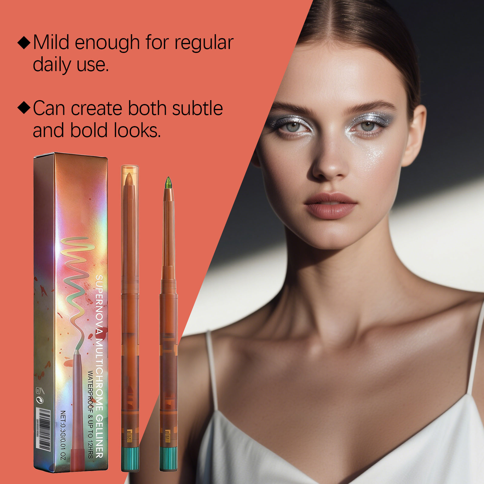 (03) Light Changing Eyeliner Gel Pen Unique Eye Makeup Style Smooth Lines Non Caking Non Fading Color Shimmer Cosmetics