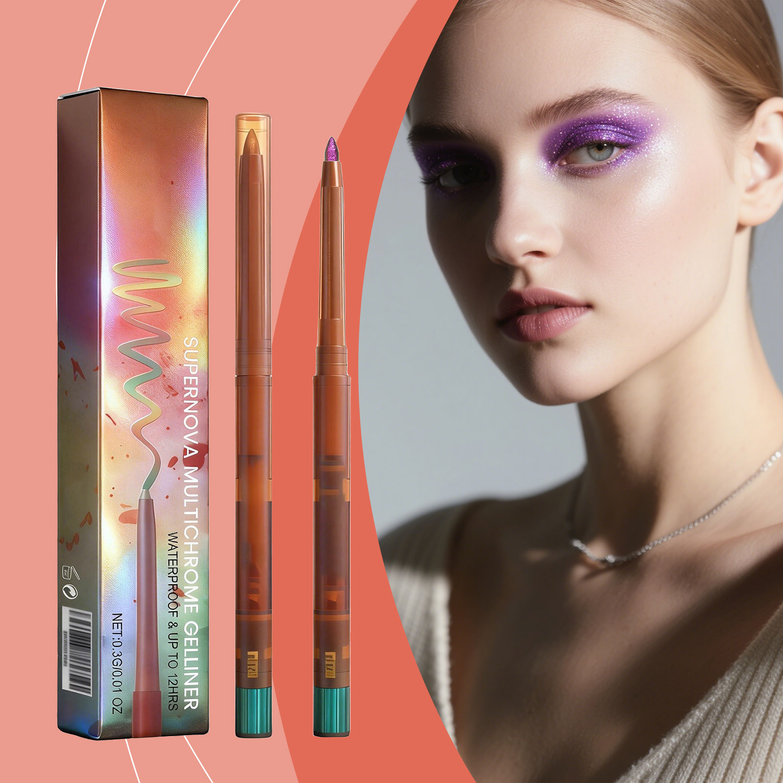 (03) Light Changing Eyeliner Gel Pen Unique Eye Makeup Style Smooth Lines Non Caking Non Fading Color Shimmer Cosmetics