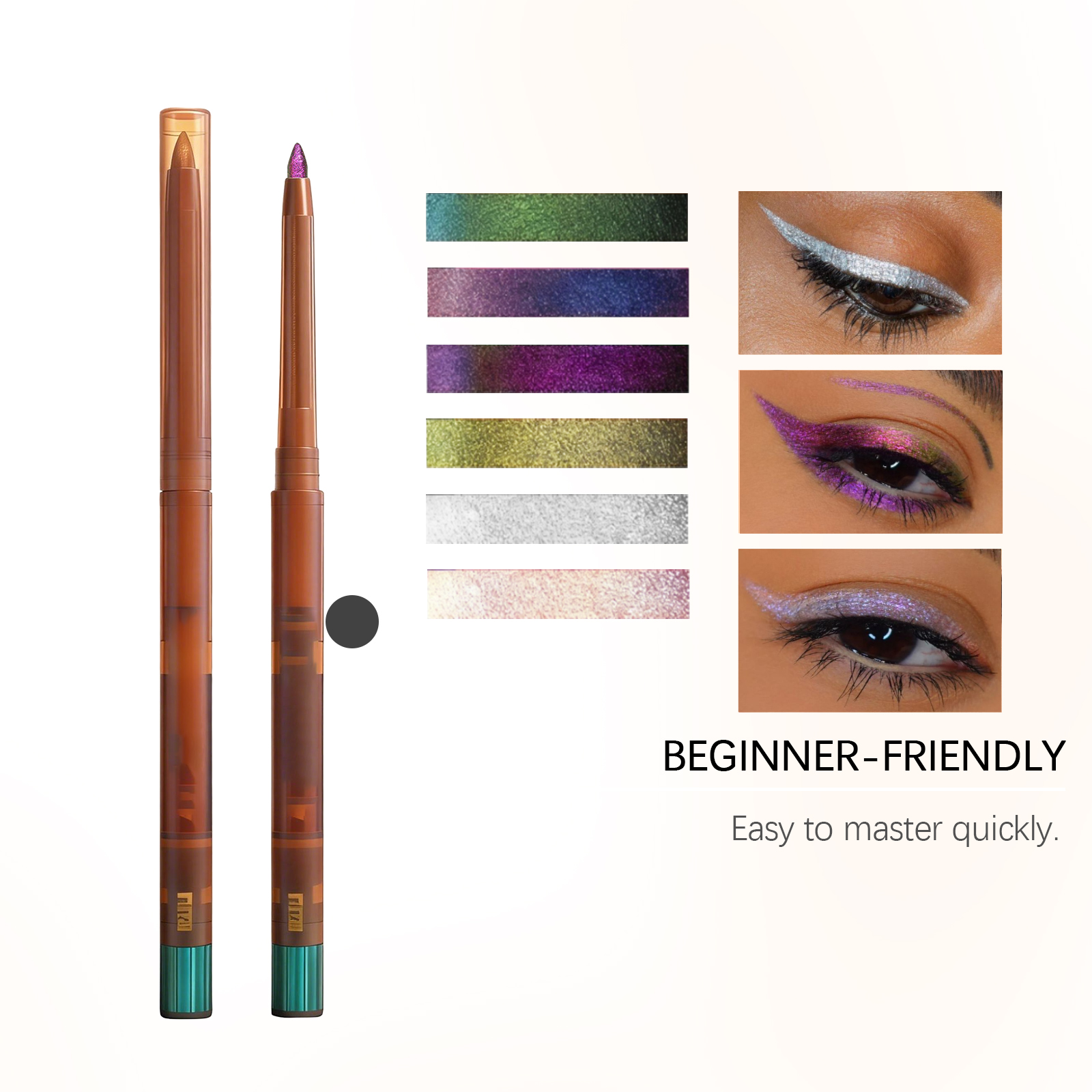 (03) Light Changing Eyeliner Gel Pen Unique Eye Makeup Style Smooth Lines Non Caking Non Fading Color Shimmer Cosmetics