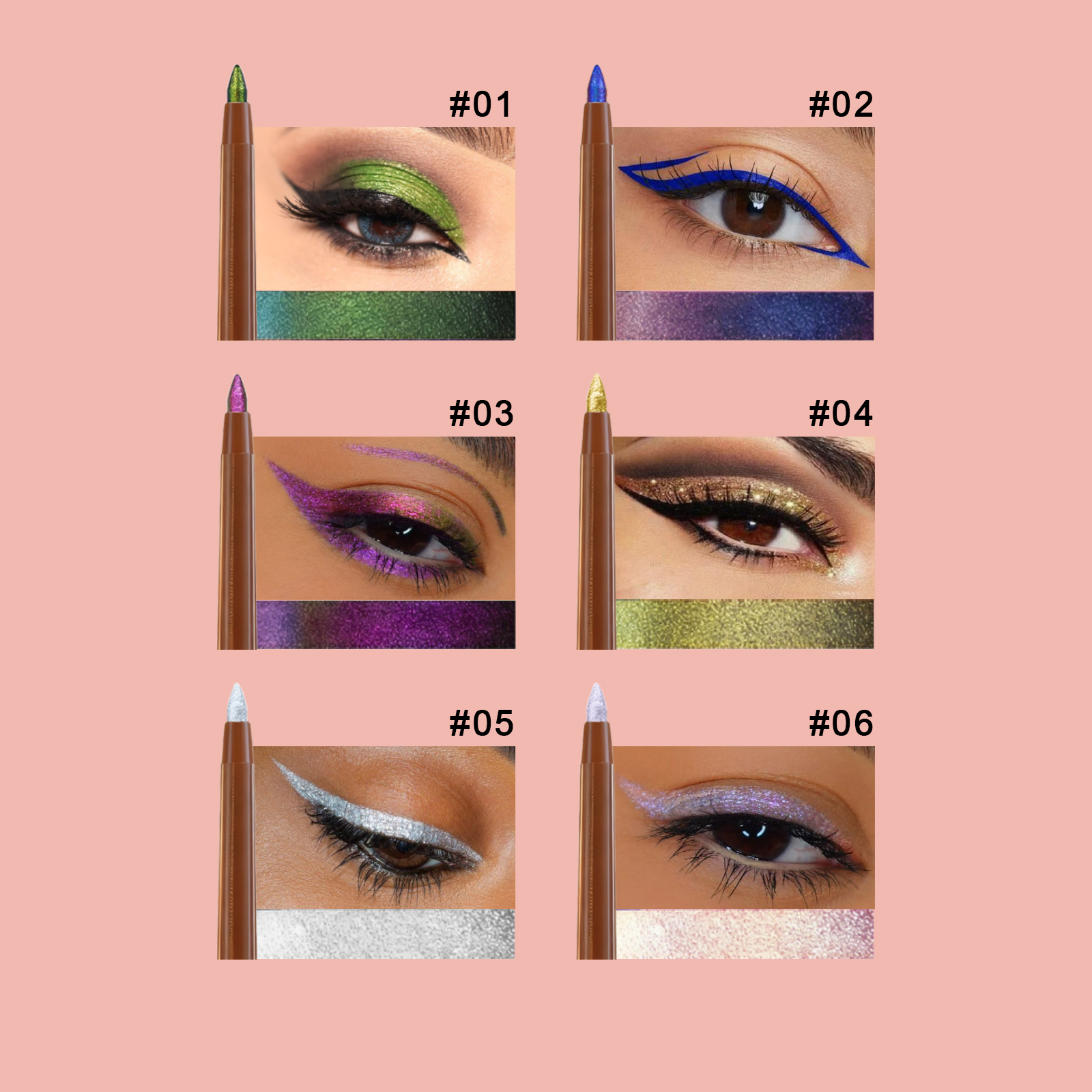 (03) Light Changing Eyeliner Gel Pen Unique Eye Makeup Style Smooth Lines Non Caking Non Fading Color Shimmer Cosmetics