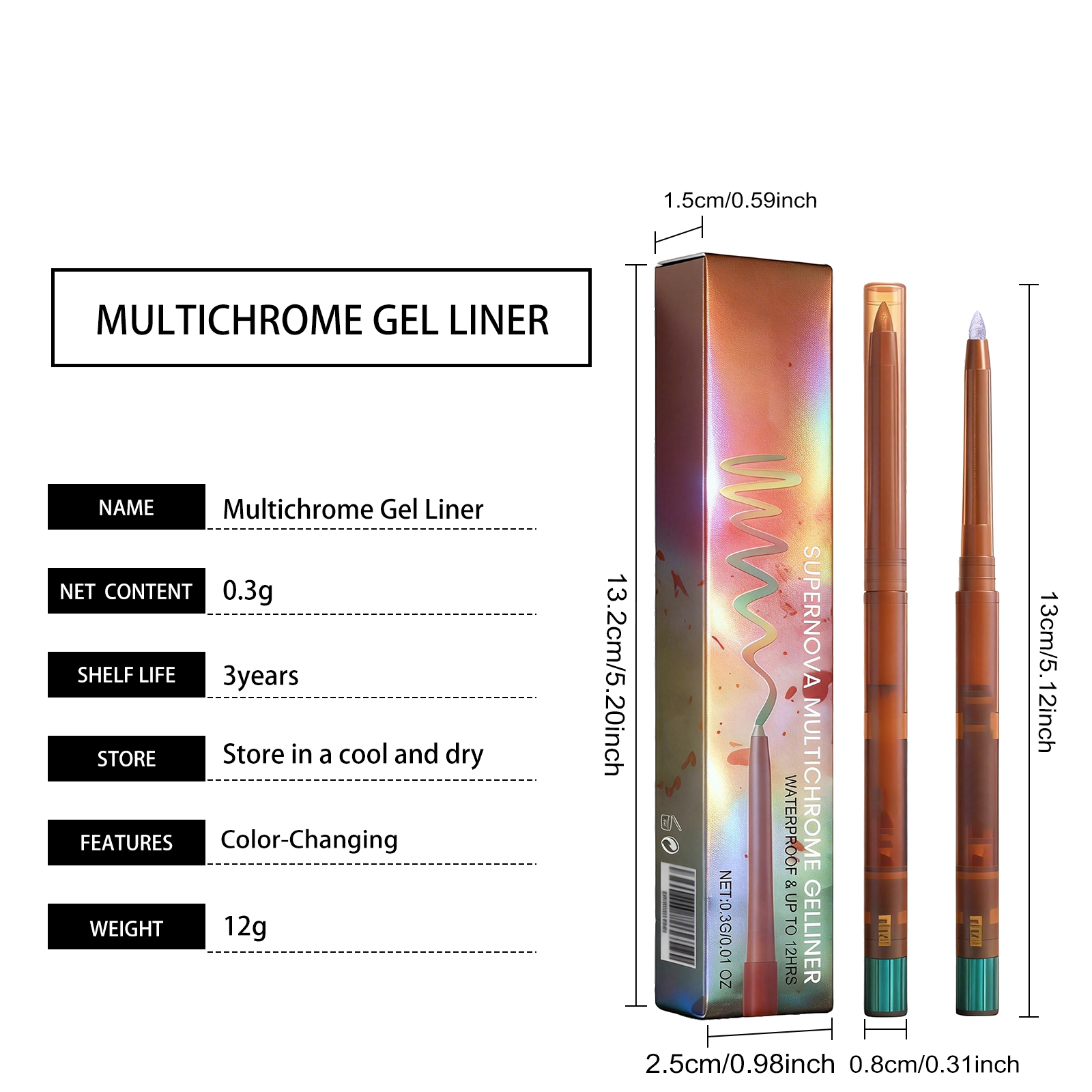 (06) Light Changing Eyeliner Gel Pen Unique Eye Makeup Style Smooth Lines Non Caking Non Fading Color Shimmer Cosmetics