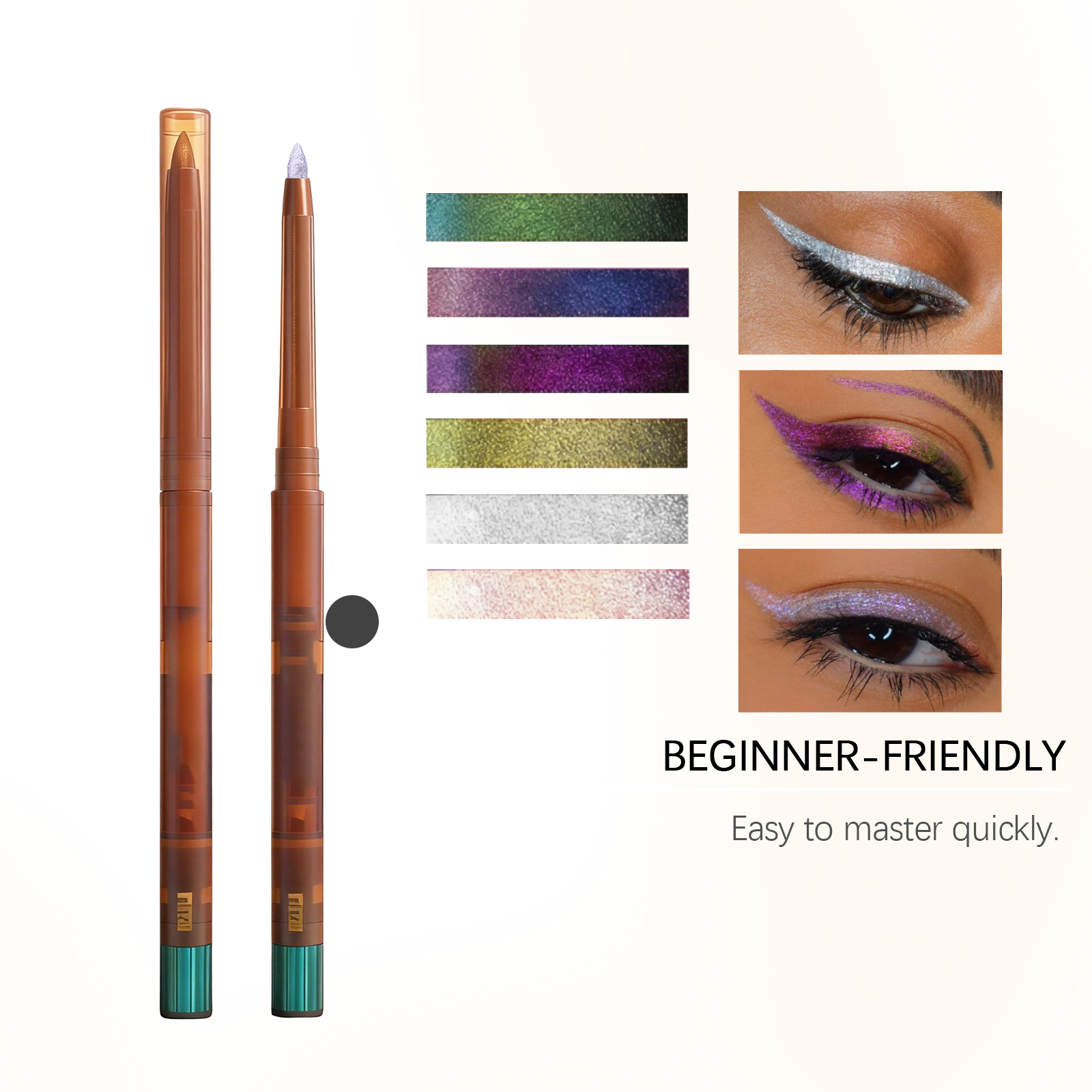 (06) Light Changing Eyeliner Gel Pen Unique Eye Makeup Style Smooth Lines Non Caking Non Fading Color Shimmer Cosmetics