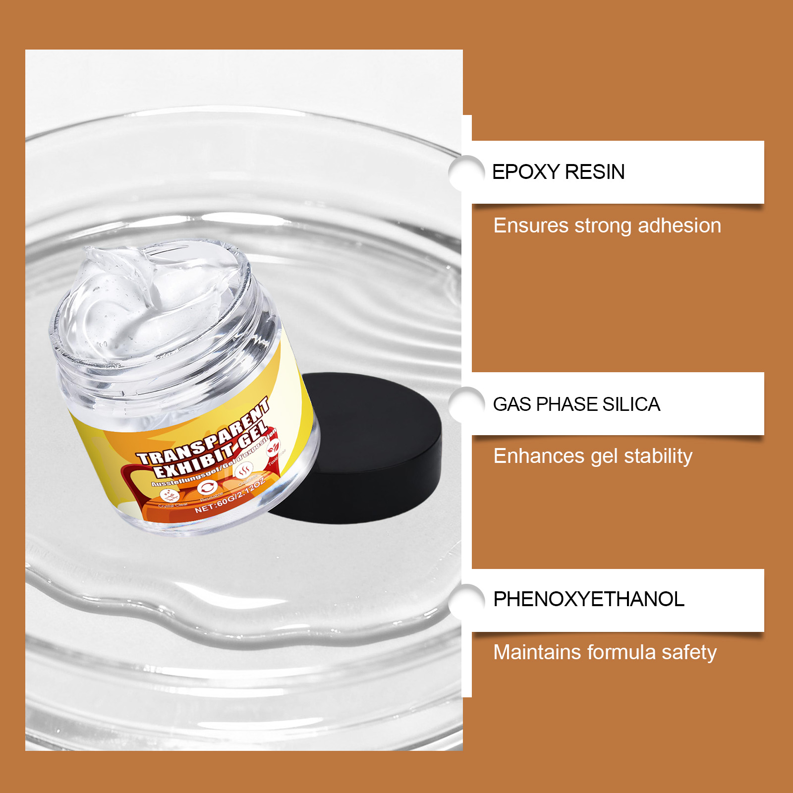 Clear Display Gel Stable Base Protective Adhesive For Exhibits Collections Window Counter Display Usage Special