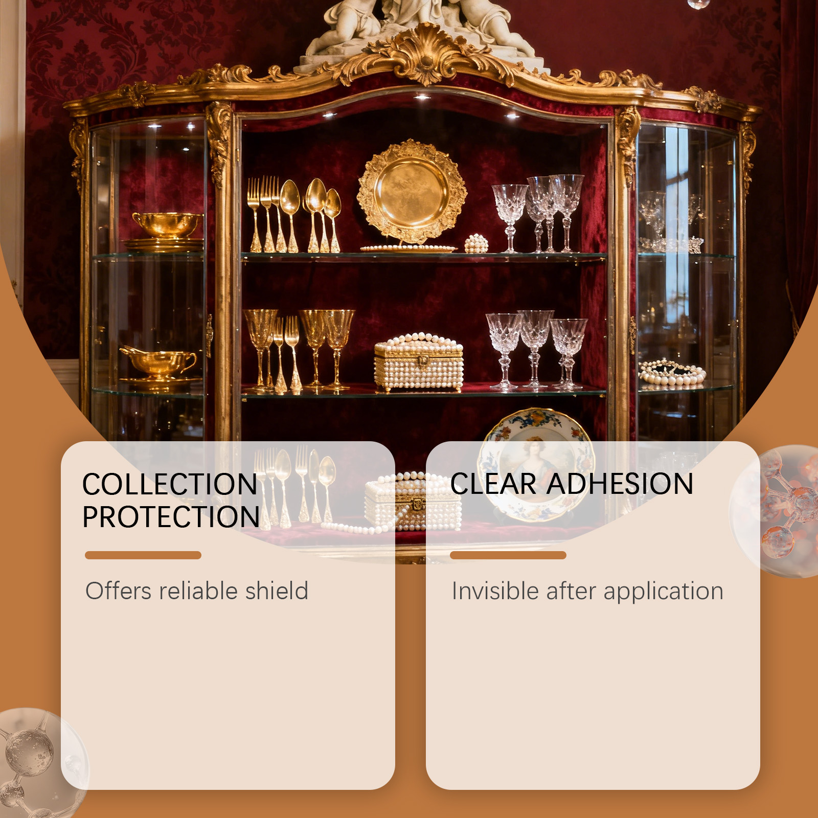 Clear Display Gel Stable Base Protective Adhesive For Exhibits Collections Window Counter Display Usage Special