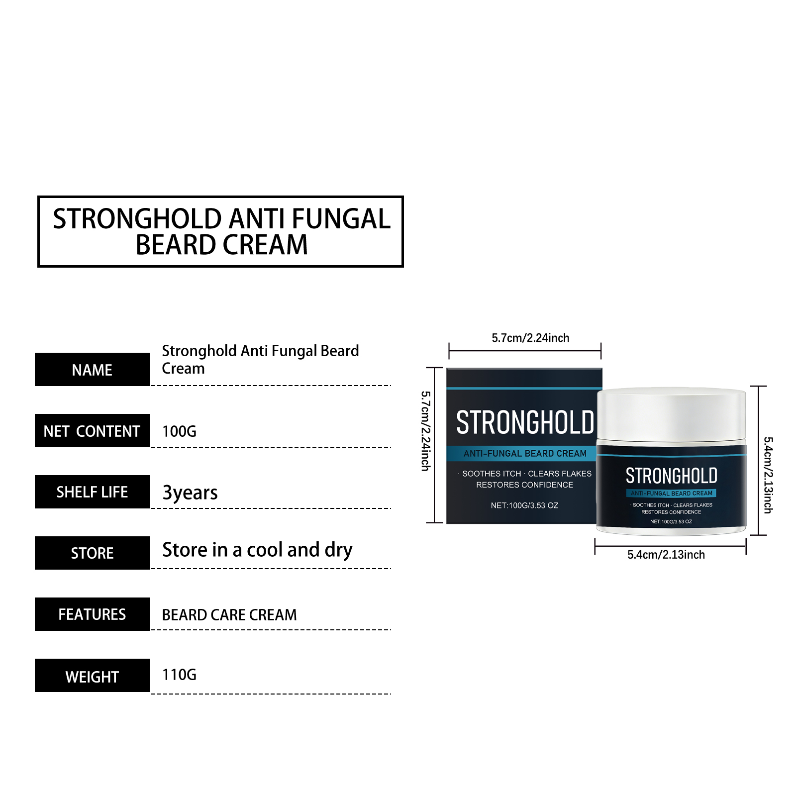 Male Beard Care Cream Mild Refreshing Texture Clean Moisturizing Daily Men Beard Basic Nourish Treatment