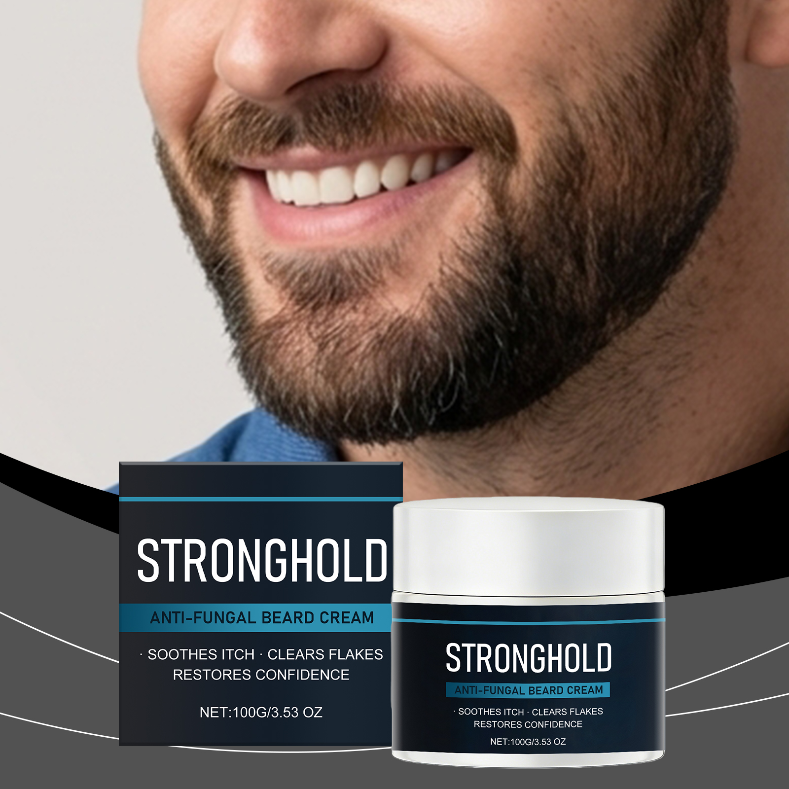 Male Beard Care Cream Mild Refreshing Texture Clean Moisturizing Daily Men Beard Basic Nourish Treatment