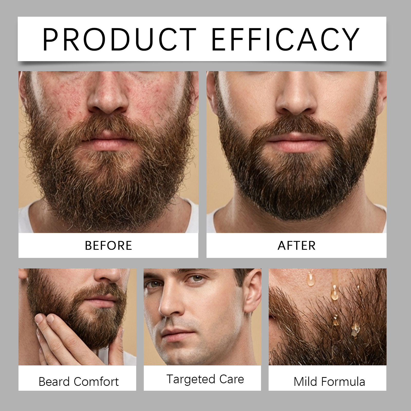Male Beard Care Cream Mild Refreshing Texture Clean Moisturizing Daily Men Beard Basic Nourish Treatment
