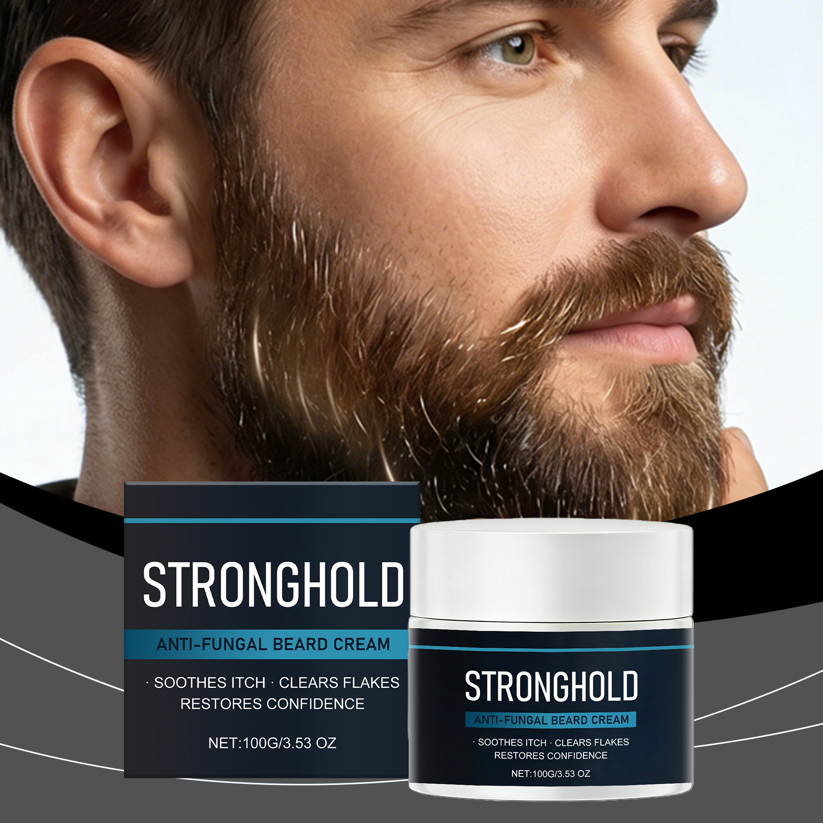 Male Beard Care Cream Mild Refreshing Texture Clean Moisturizing Daily Men Beard Basic Nourish Treatment
