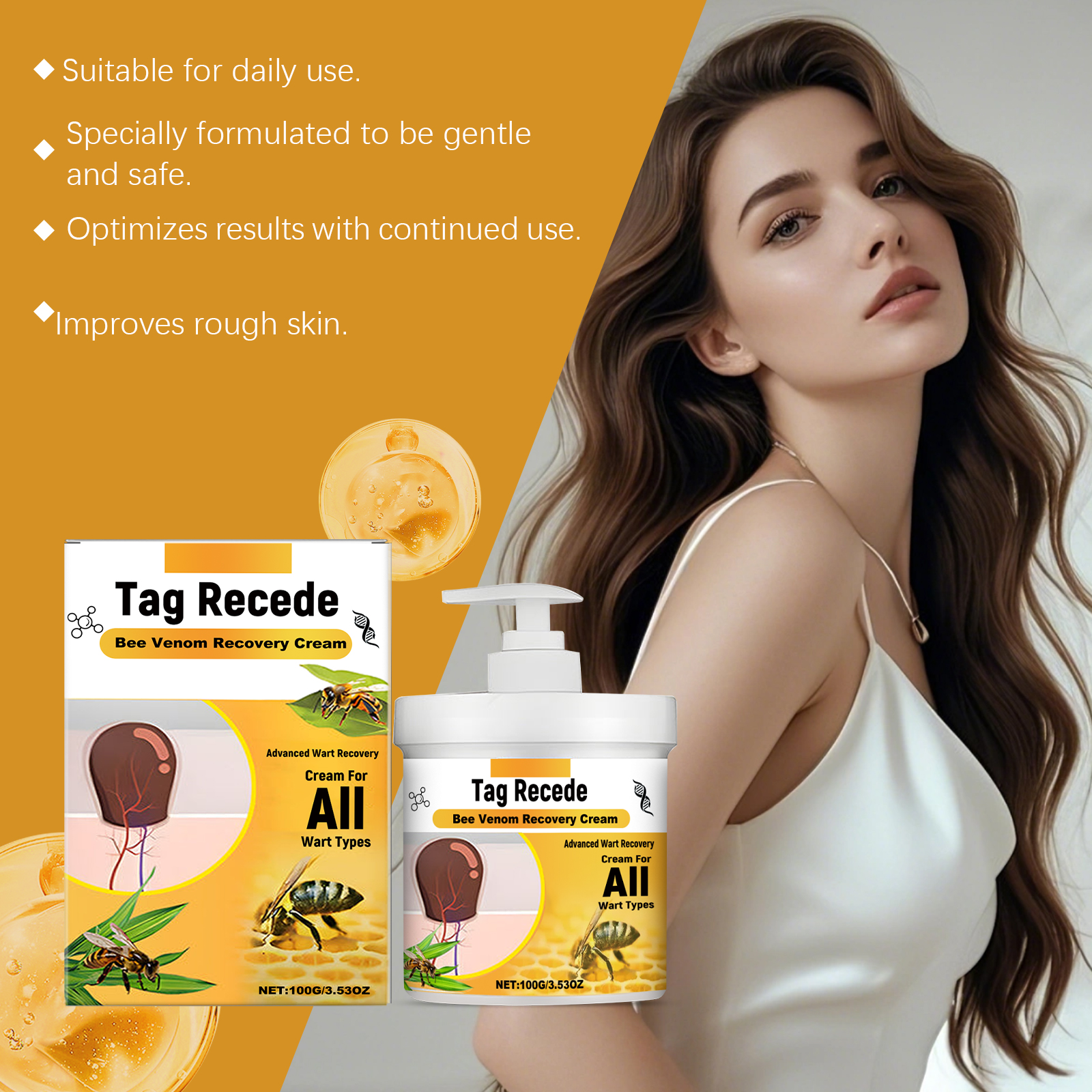 Bee Venom Care Cream Nourish Smooth Soft Hydrate Protect Body Skin Daily Apply