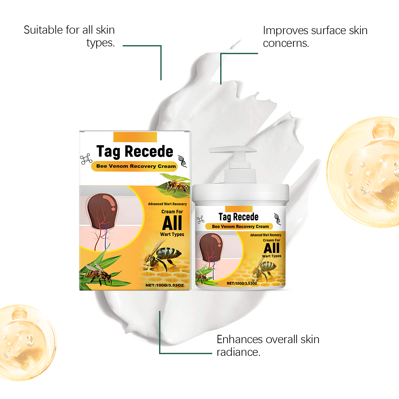 Bee Venom Care Cream Nourish Smooth Soft Hydrate Protect Body Skin Daily Apply