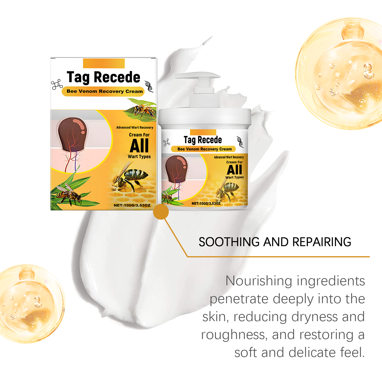 Bee Venom Care Cream Nourish Smooth Soft Hydrate Protect Body Skin Daily Apply