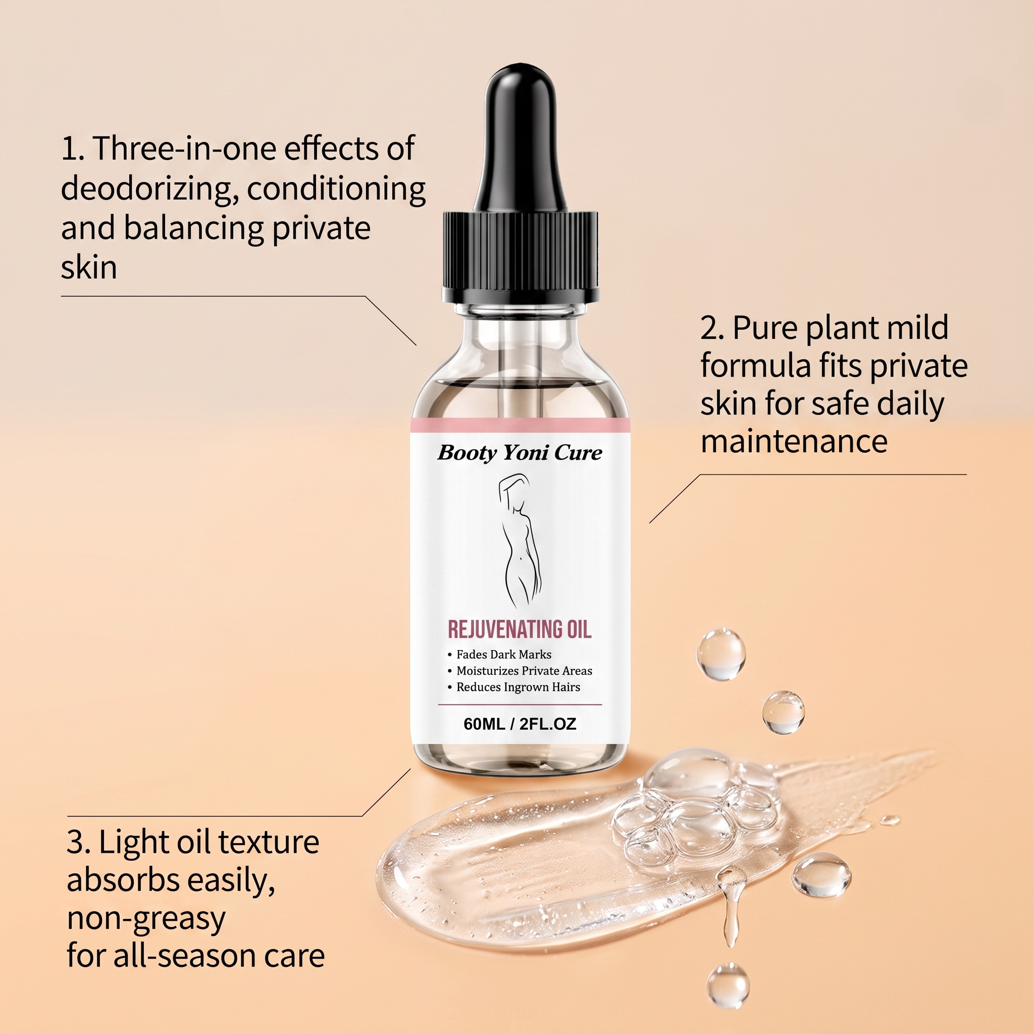 Body Care Essential Oil Mild Ingredients Refreshing Texture Moist Convenient Protect Female Body Skin