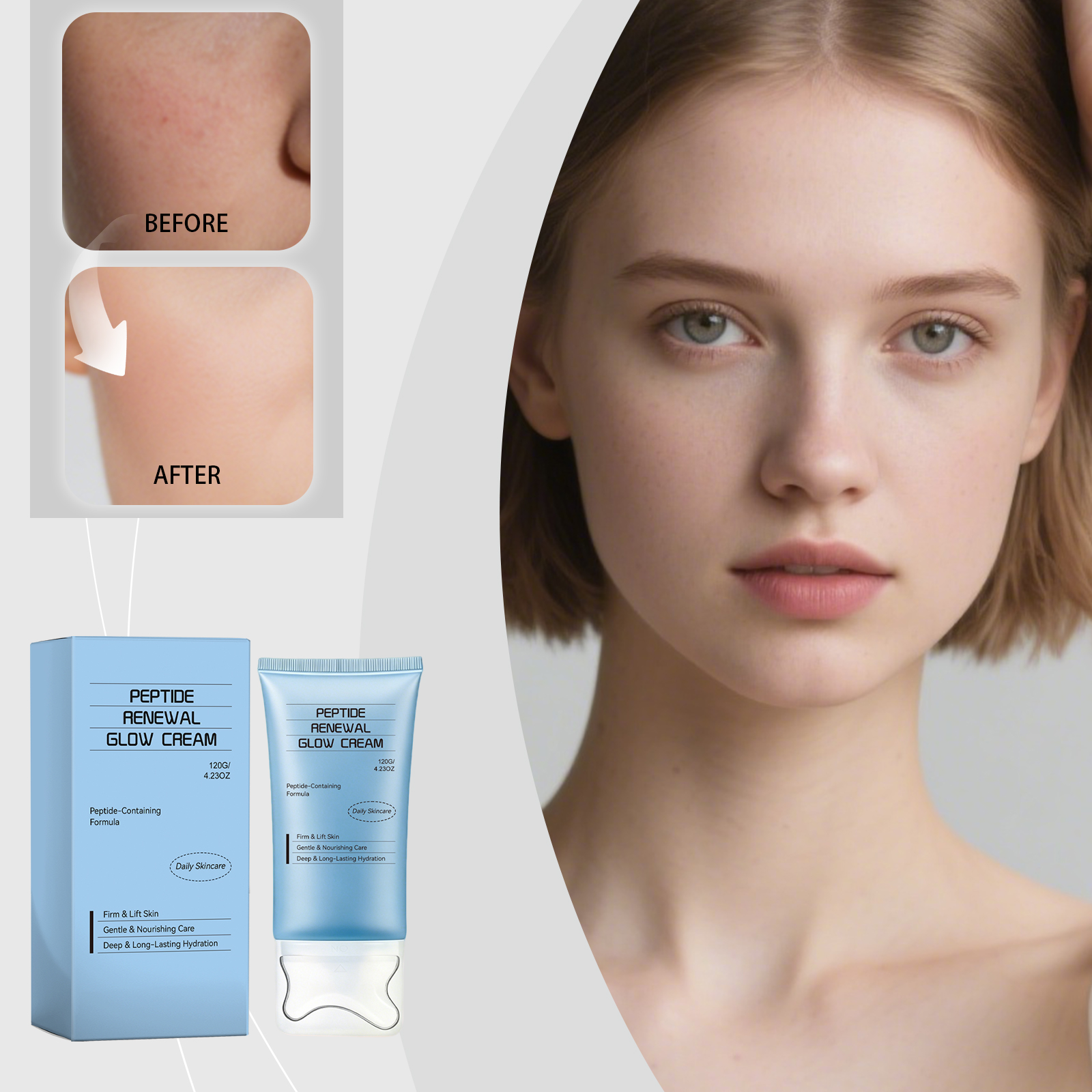 Color Revitalizing Facial Moisturizing Cream Plump Smooth Long Lasting Water Lock Multi Skin Type Four Season Usable