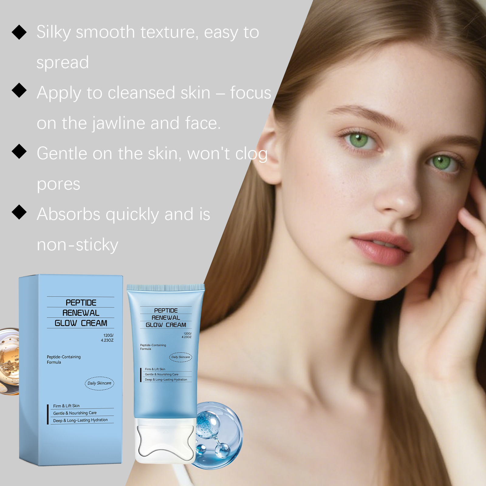 Color Revitalizing Facial Moisturizing Cream Plump Smooth Long Lasting Water Lock Multi Skin Type Four Season Usable