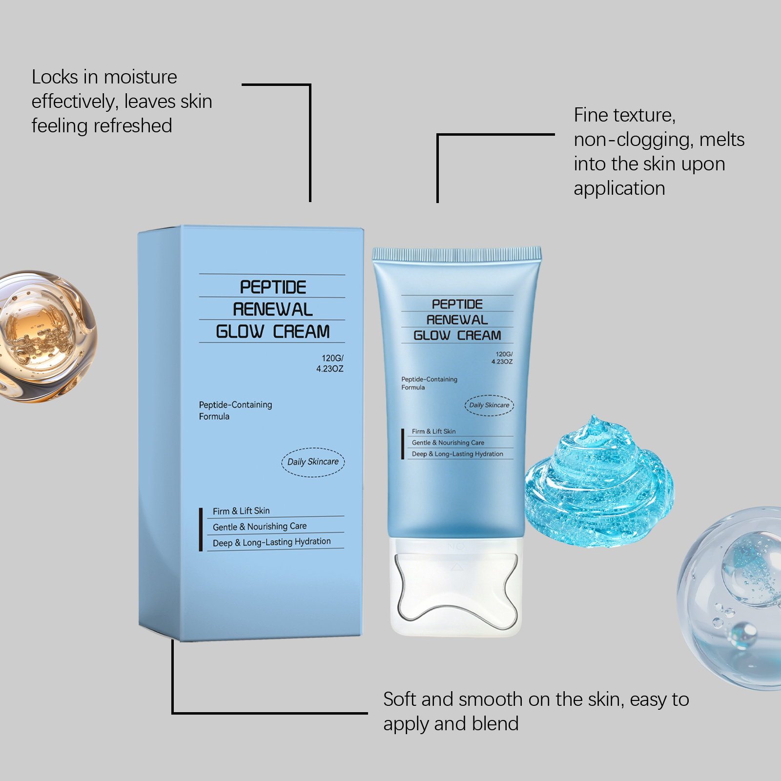 Color Revitalizing Facial Moisturizing Cream Plump Smooth Long Lasting Water Lock Multi Skin Type Four Season Usable