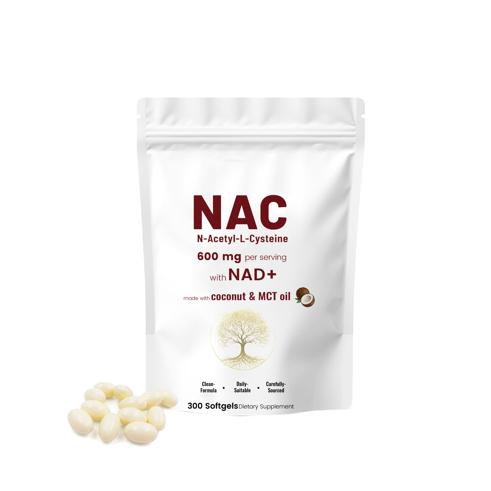 Nac Supplement Capsule Mild Ingredient Dietary Supplement Daily Body Care Boost Physical Vitality Support Health