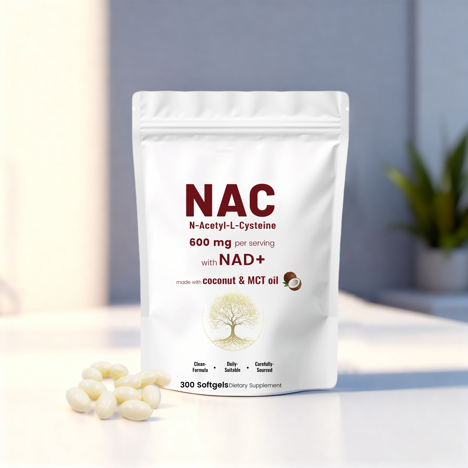 Nac Supplement Capsule Mild Ingredient Dietary Supplement Daily Body Care Boost Physical Vitality Support Health