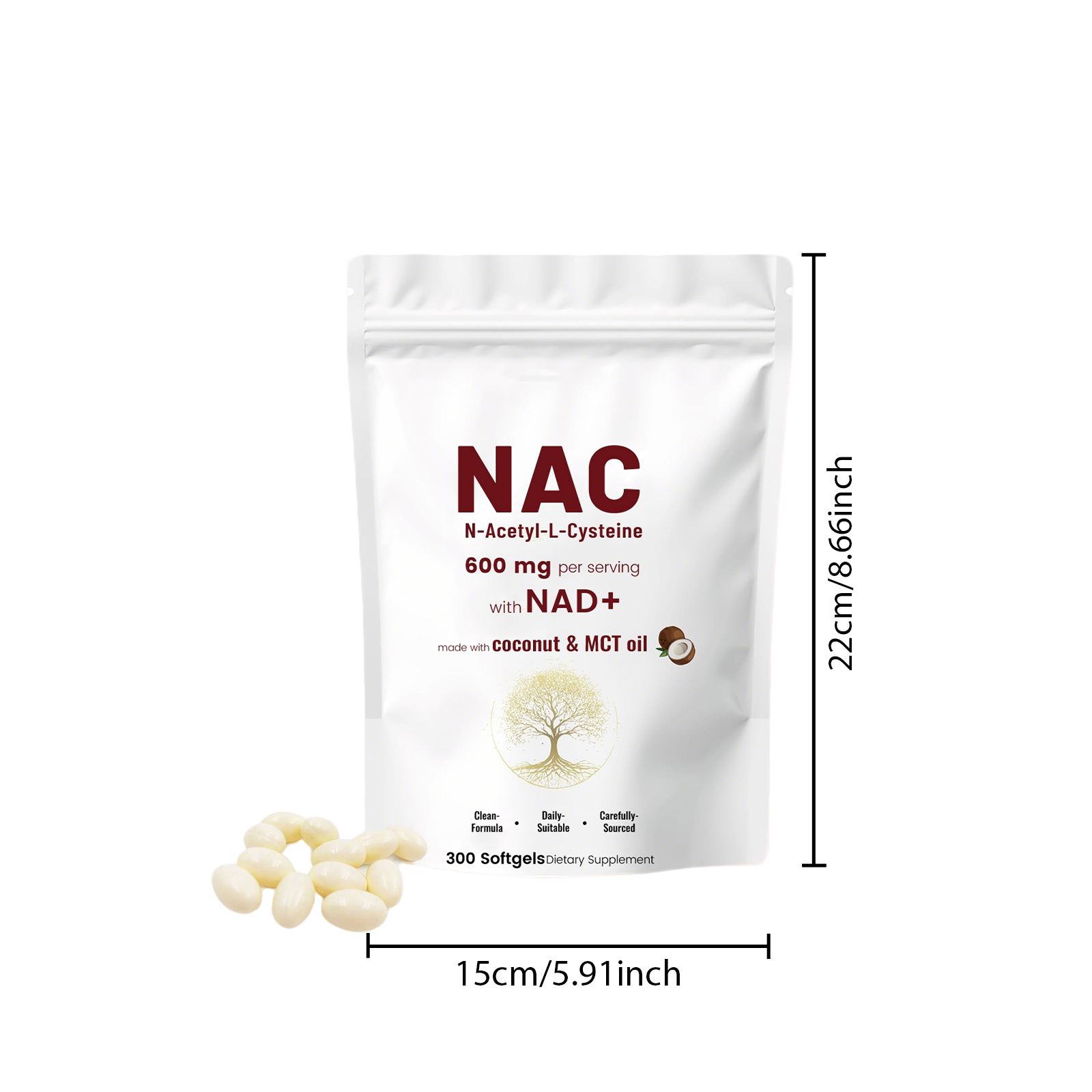 Nac Supplement Capsule Mild Ingredient Dietary Supplement Daily Body Care Boost Physical Vitality Support Health