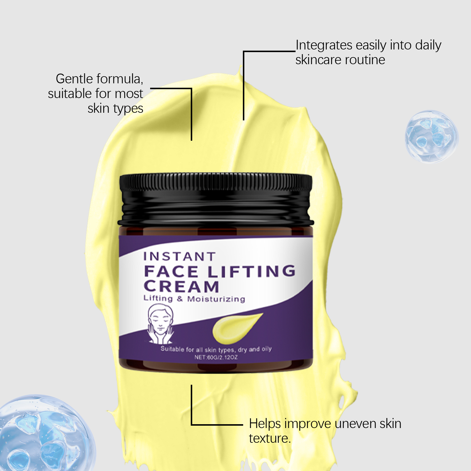 Moisturizing Cream Nourishes Facial Skin Texture Hydrates Smooths Skin Improves Luster Elasticity For Autumn Winter Skincare
